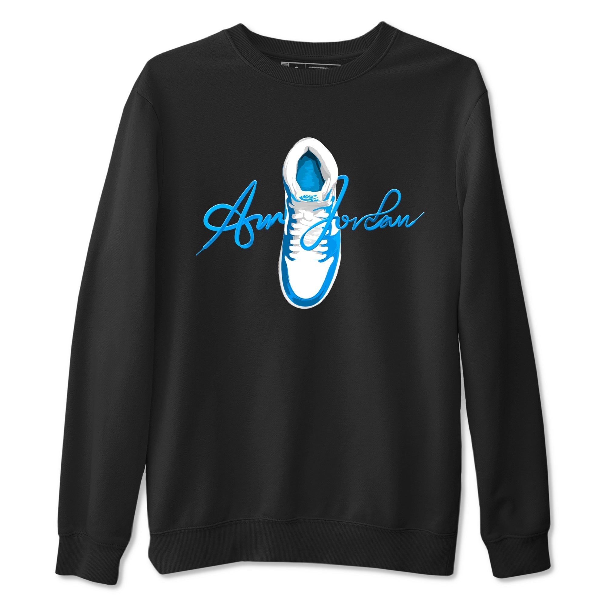 Caligraphy Shoe Lace snkmatch Tees - Air Jordan 1 UNC Reimagined