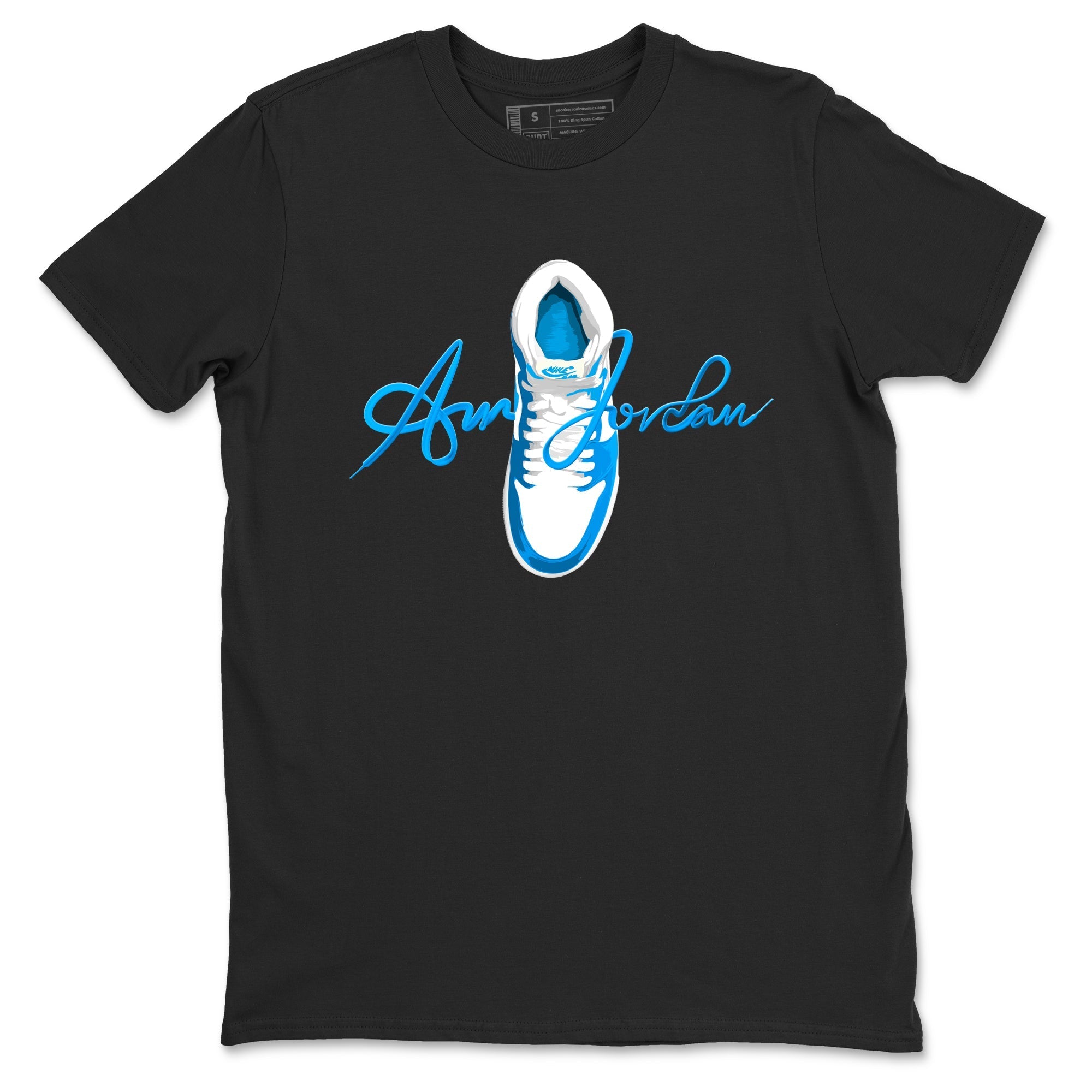 Caligraphy Shoe Lace snkmatch Tees - Air Jordan 1 UNC Reimagined