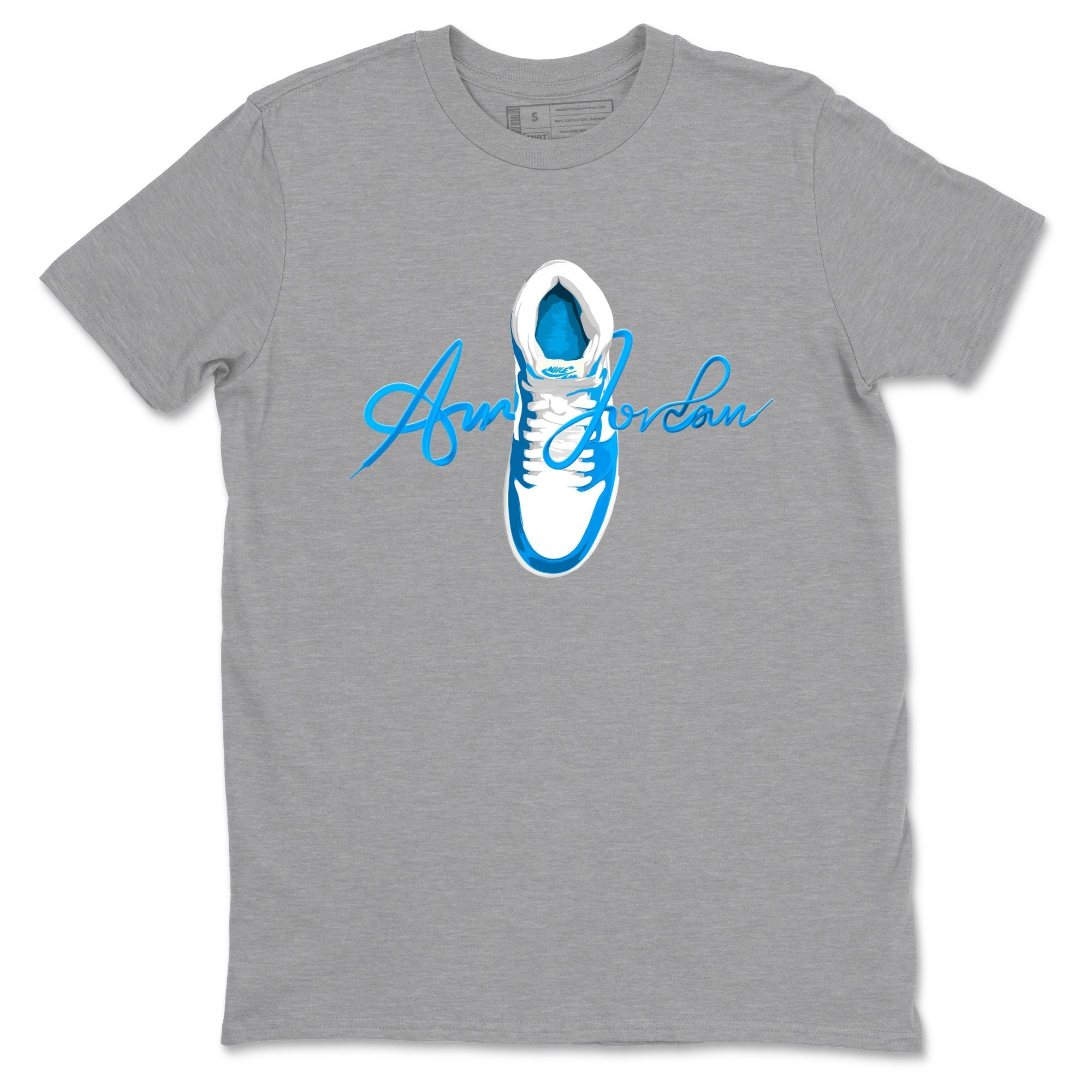 Caligraphy Shoe Lace snkmatch Tees - Air Jordan 1 UNC Reimagined