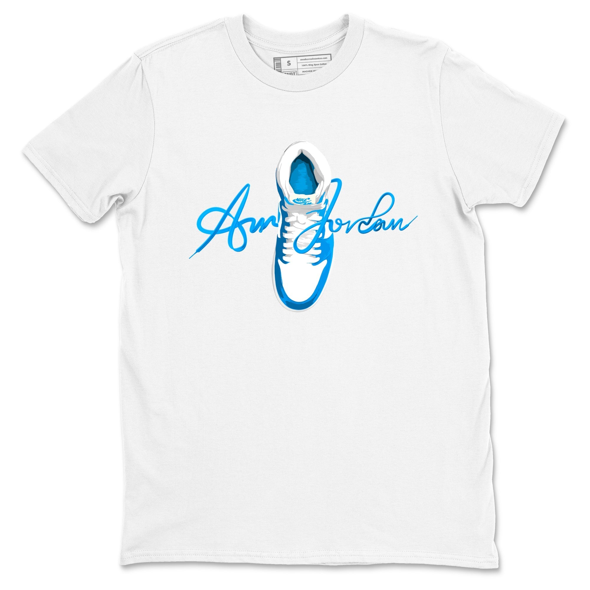 Caligraphy Shoe Lace snkmatch Tees - Air Jordan 1 UNC Reimagined