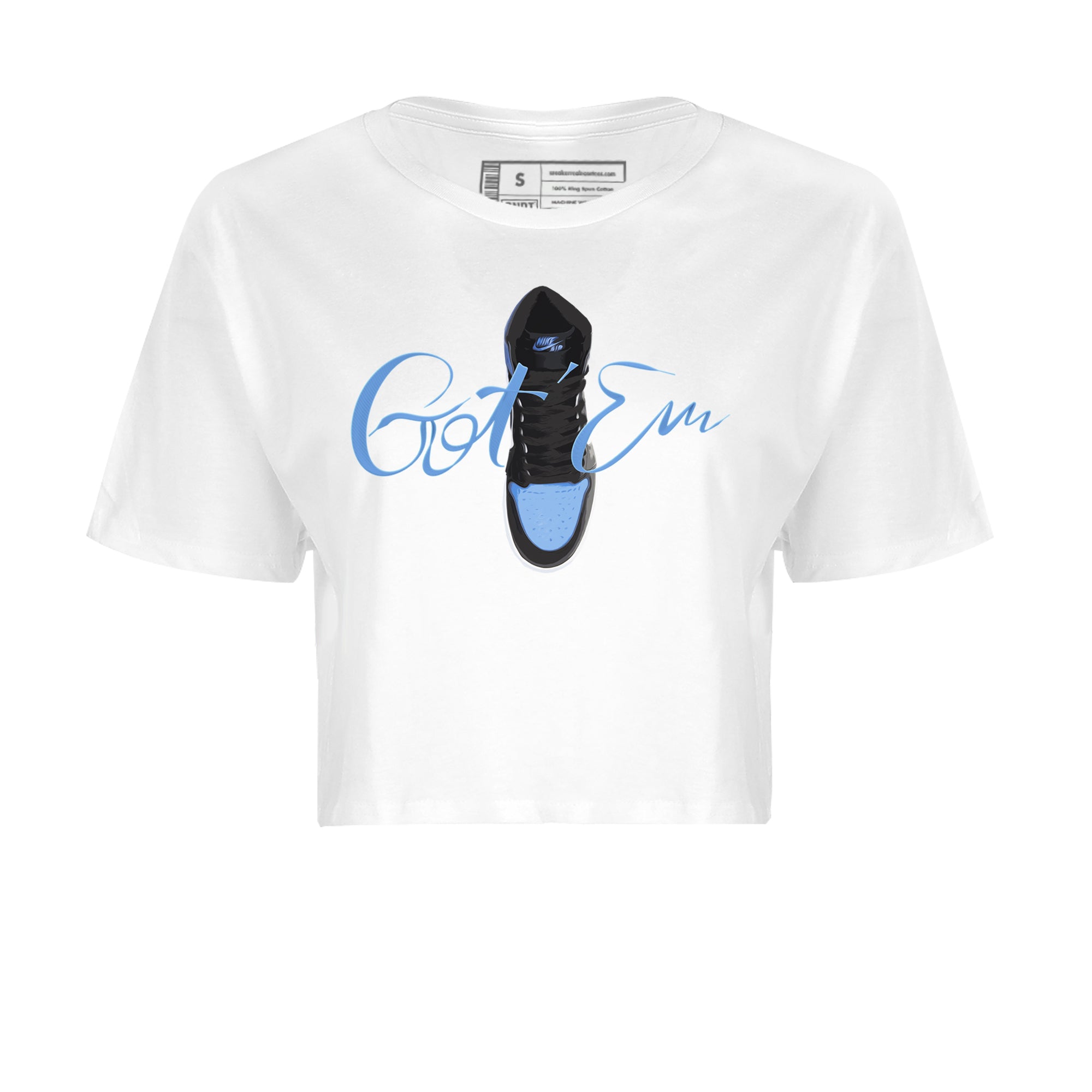 Caligraphy Shoe Lace Women's Tops - Air Jordan 1 UNC Toe