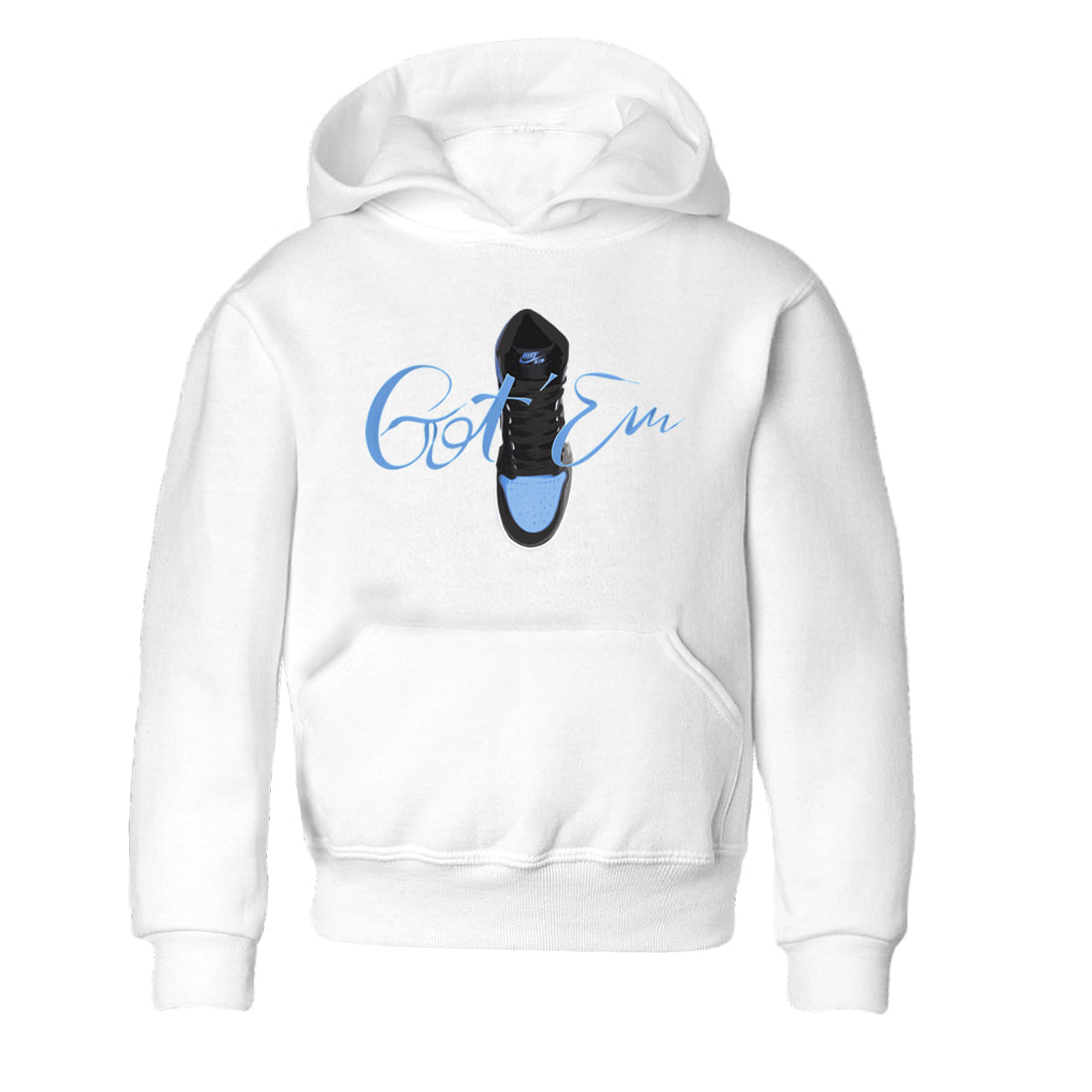 Caligraphy Shoe Lace Kids Tops - Air Jordan 1 UNC Toe