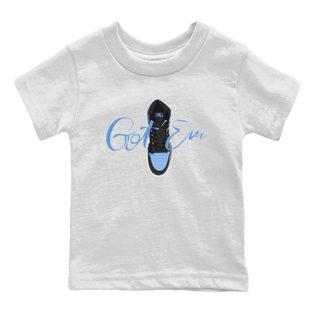 Caligraphy Shoe Lace Kids Tops - Air Jordan 1 UNC Toe