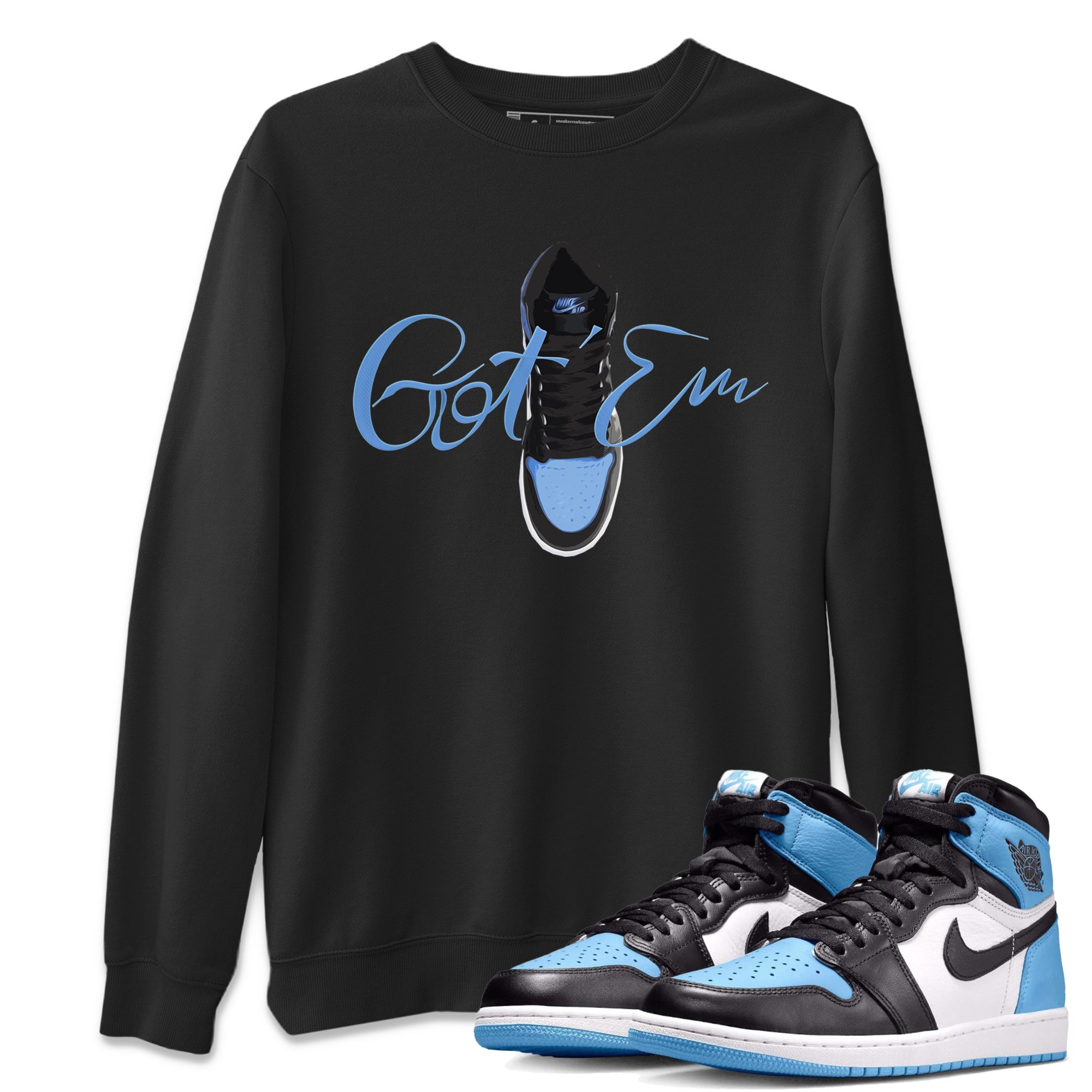 Caligraphy Shoe Lace Unisex Tops - Air Jordan 1 UNC Toe