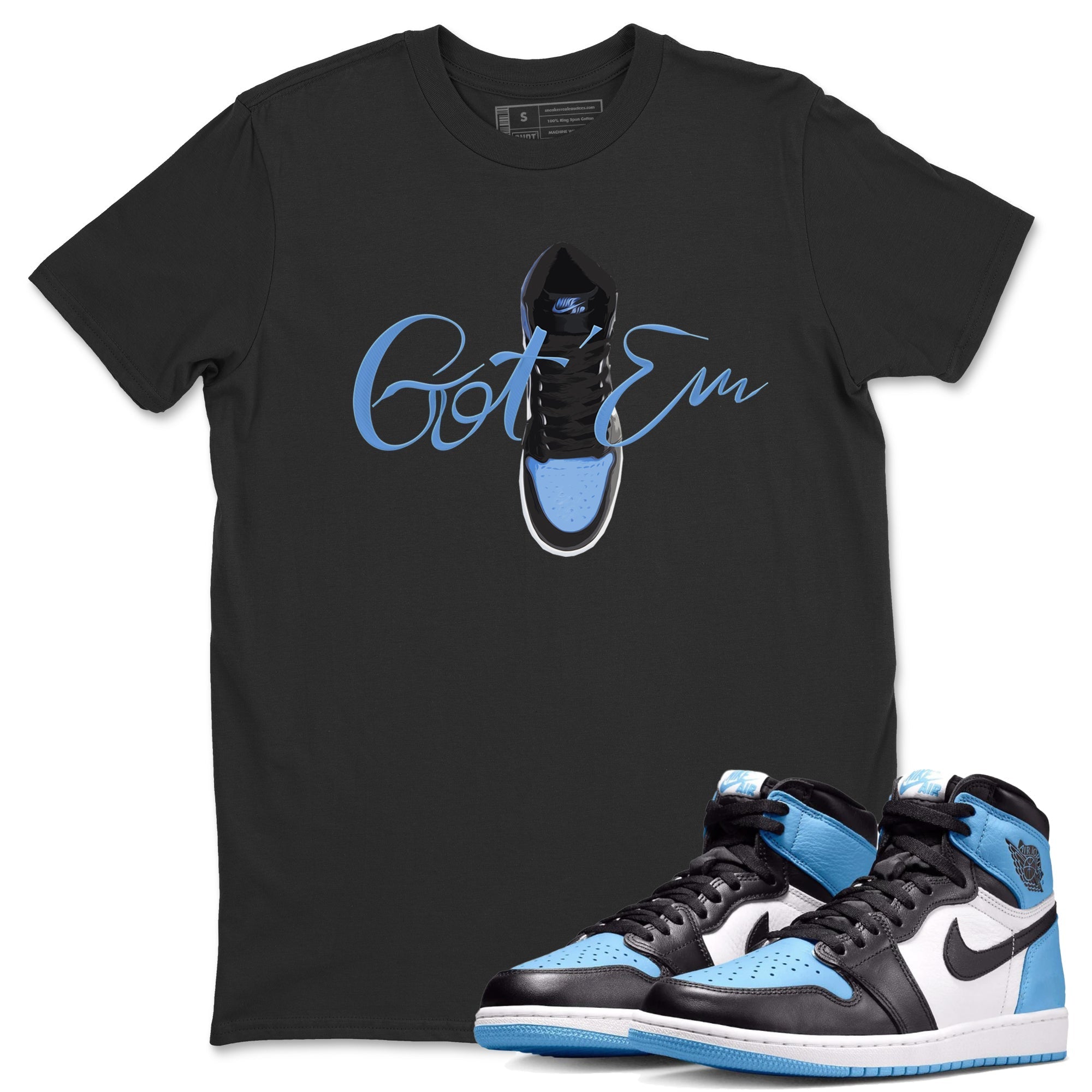 Caligraphy Shoe Lace Unisex Tops - Air Jordan 1 UNC Toe