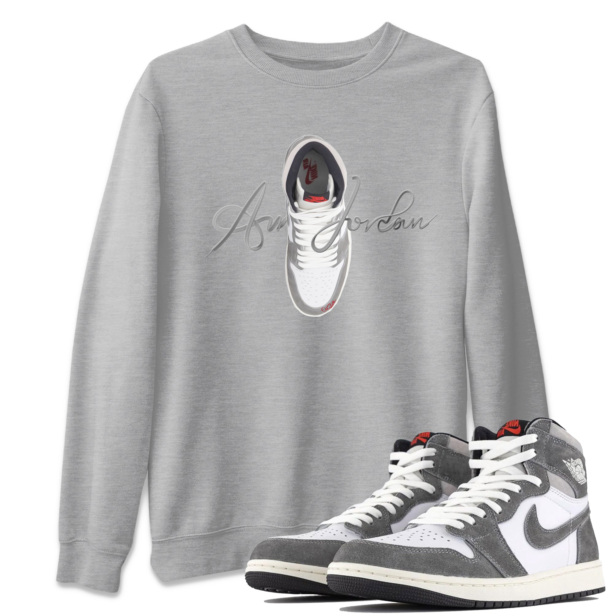 Caligraphy Shoe Lace Unisex Tops - Air Jordan 1 Washed Heritage