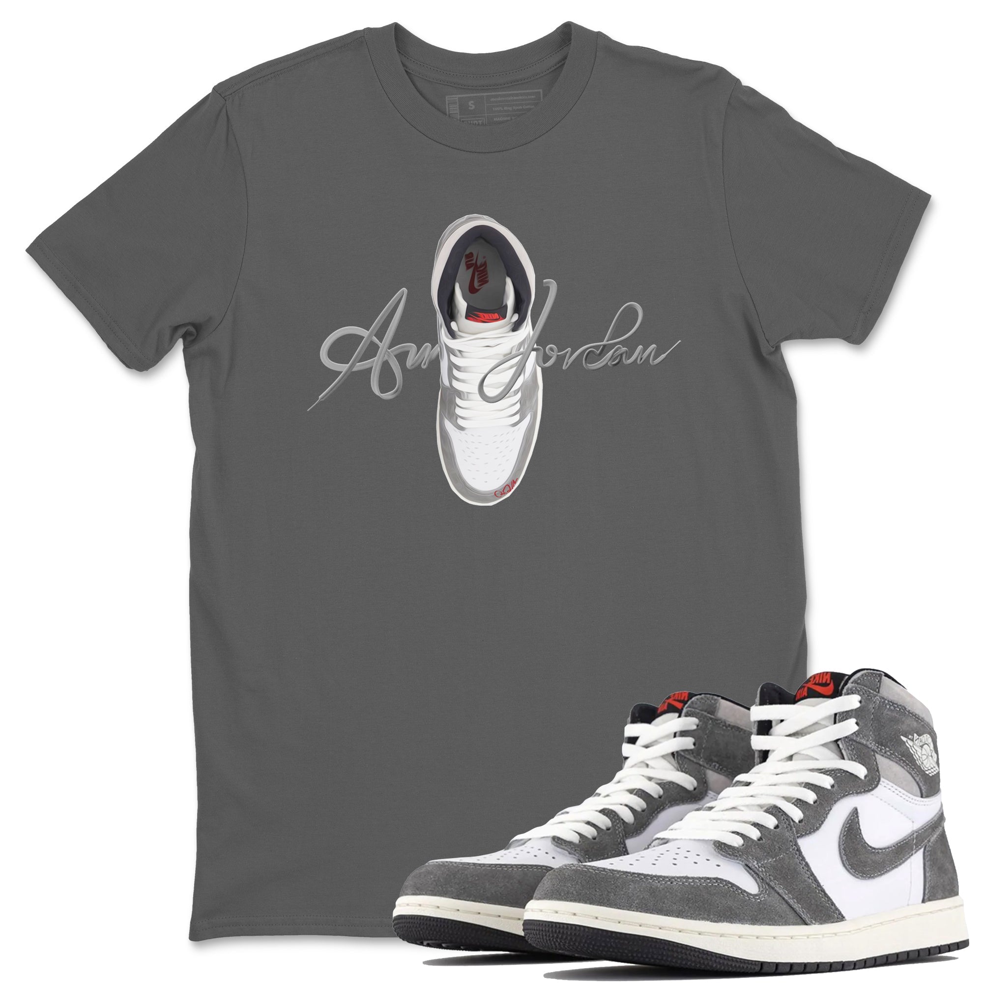 Caligraphy Shoe Lace Unisex Tops - Air Jordan 1 Washed Heritage