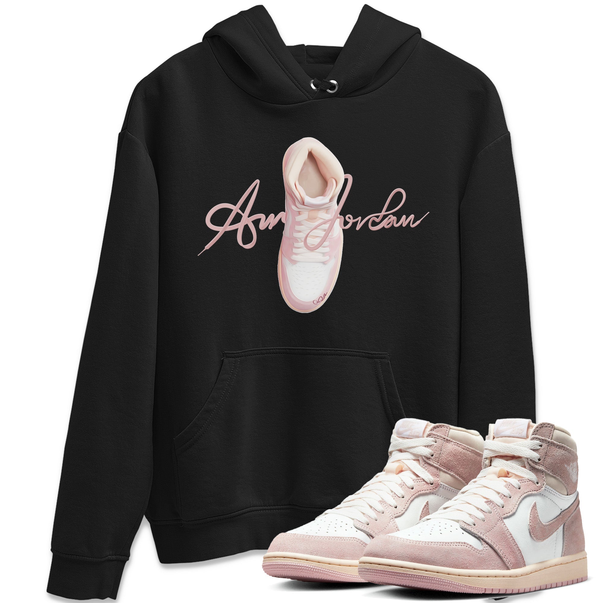 Caligraphy Shoe Lace Unisex Tops - Air Jordan 1 Washed Pink