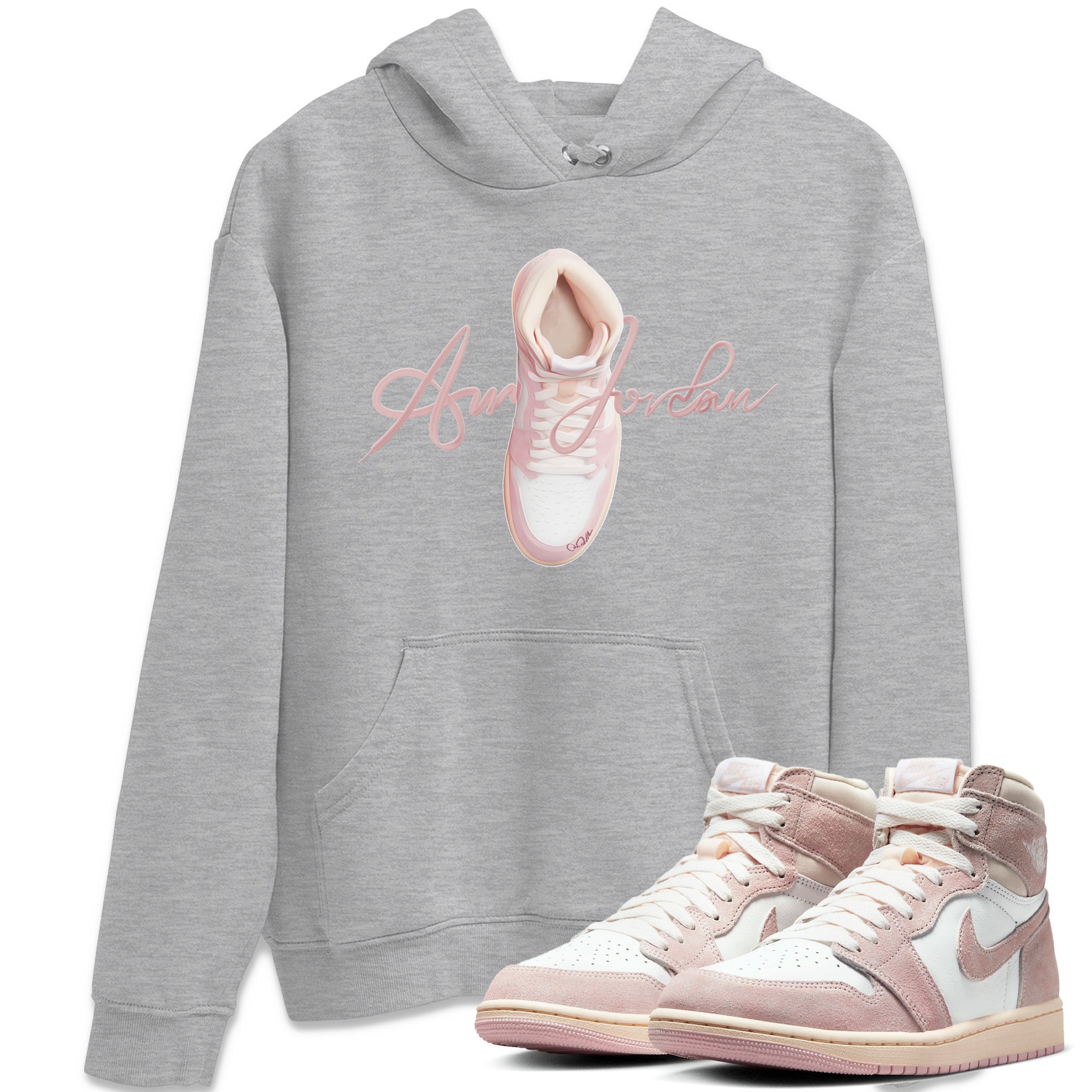 Caligraphy Shoe Lace Unisex Tops - Air Jordan 1 Washed Pink