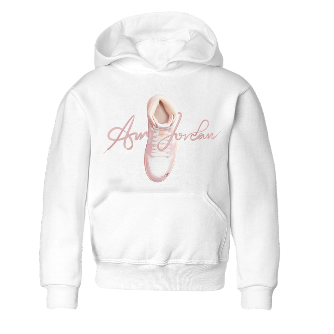 Caligraphy Shoe Lace Kids Tops - Air Jordan 1 Washed Pink