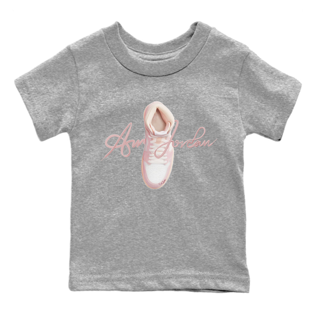 Caligraphy Shoe Lace Kids Tops - Air Jordan 1 Washed Pink
