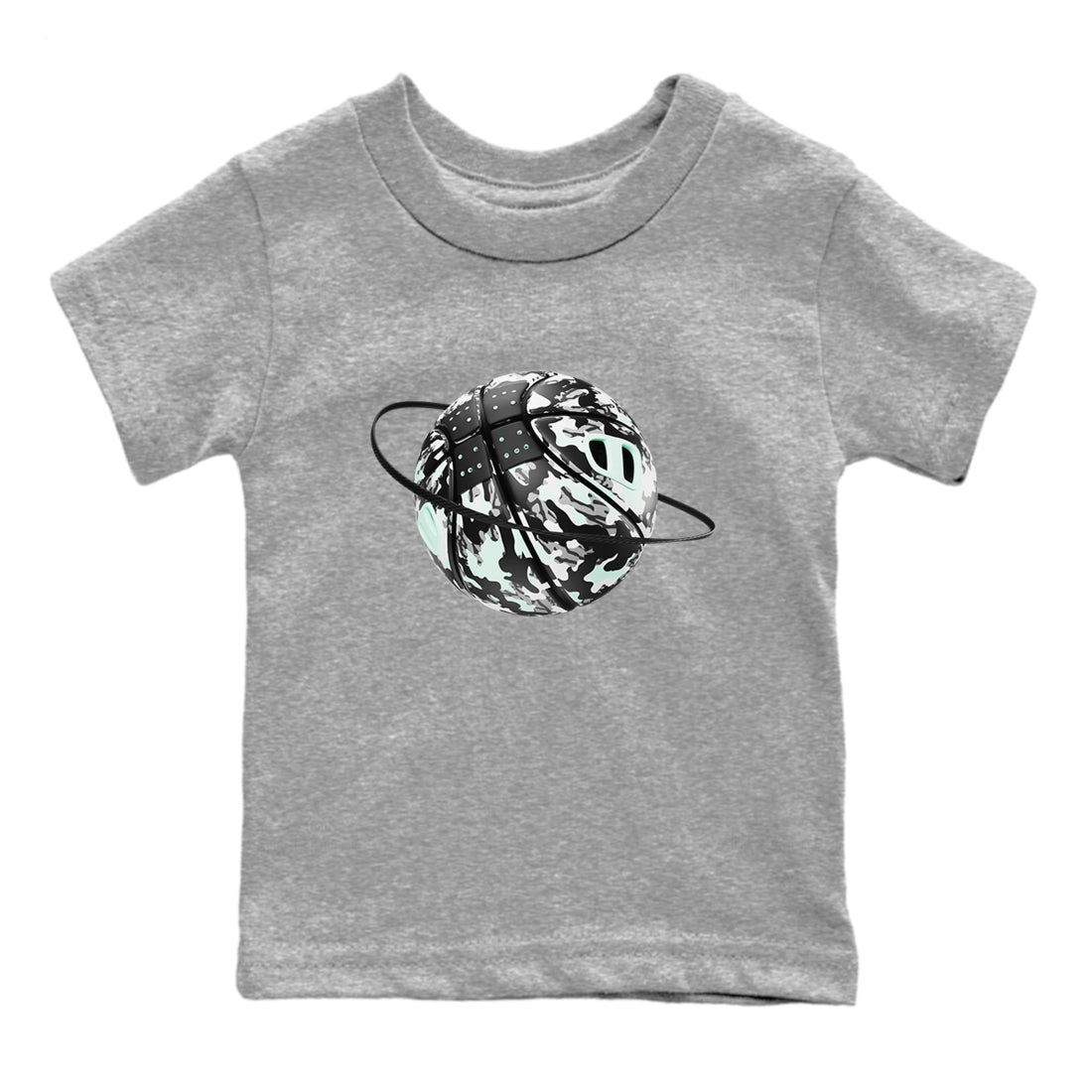 Camo Basketball Planet snkmatch Tees Kids - Air Jordan 3 Green Glow