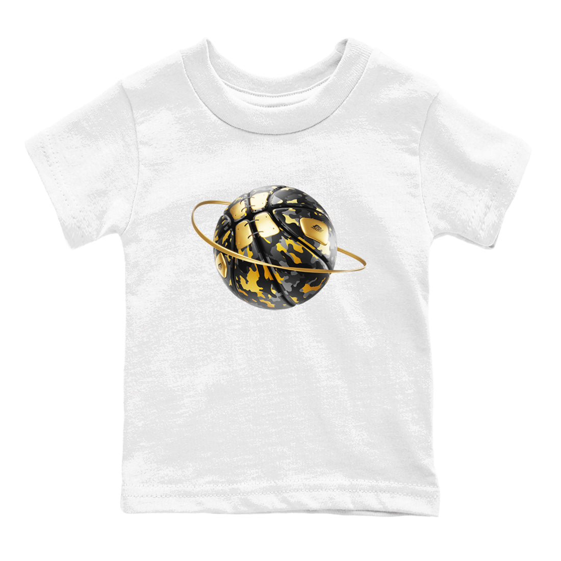 Camo Basketball Planet snkmatch Tees Kids - Air Jordan 1 Black Metallic Gold