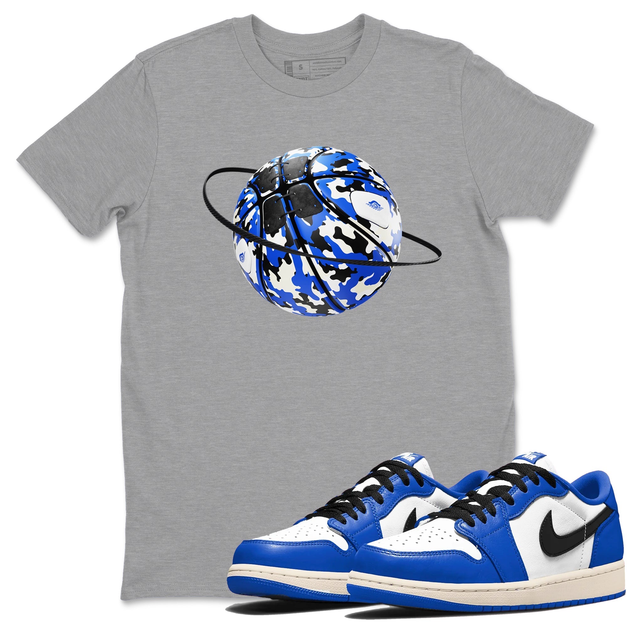 Camo Basketball Planet snkmatch Tees - Air Jordan 1 Game Royal