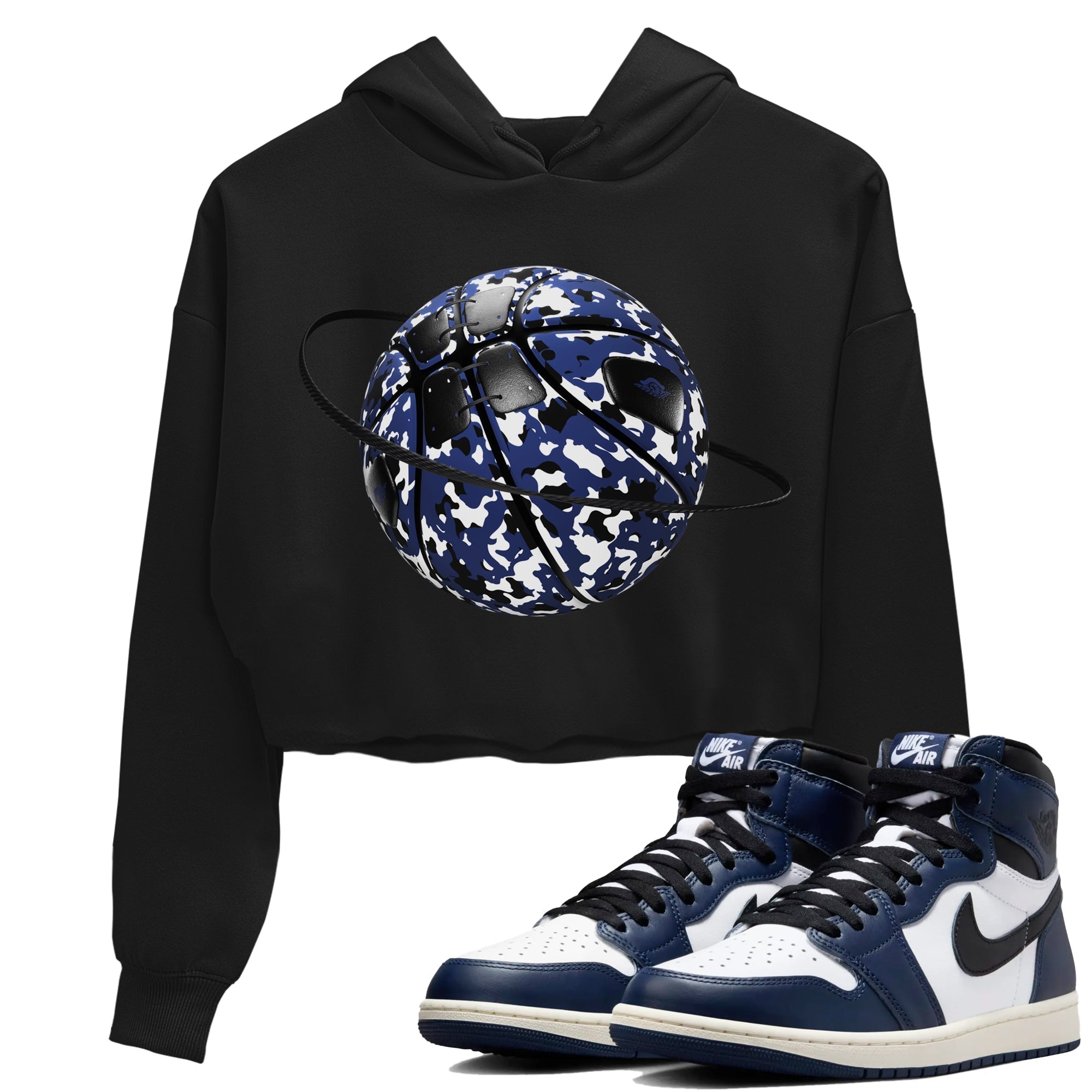 Camo Basketball Planet snkmatch Women's Top - Air Jordan 1 Midnight Navy