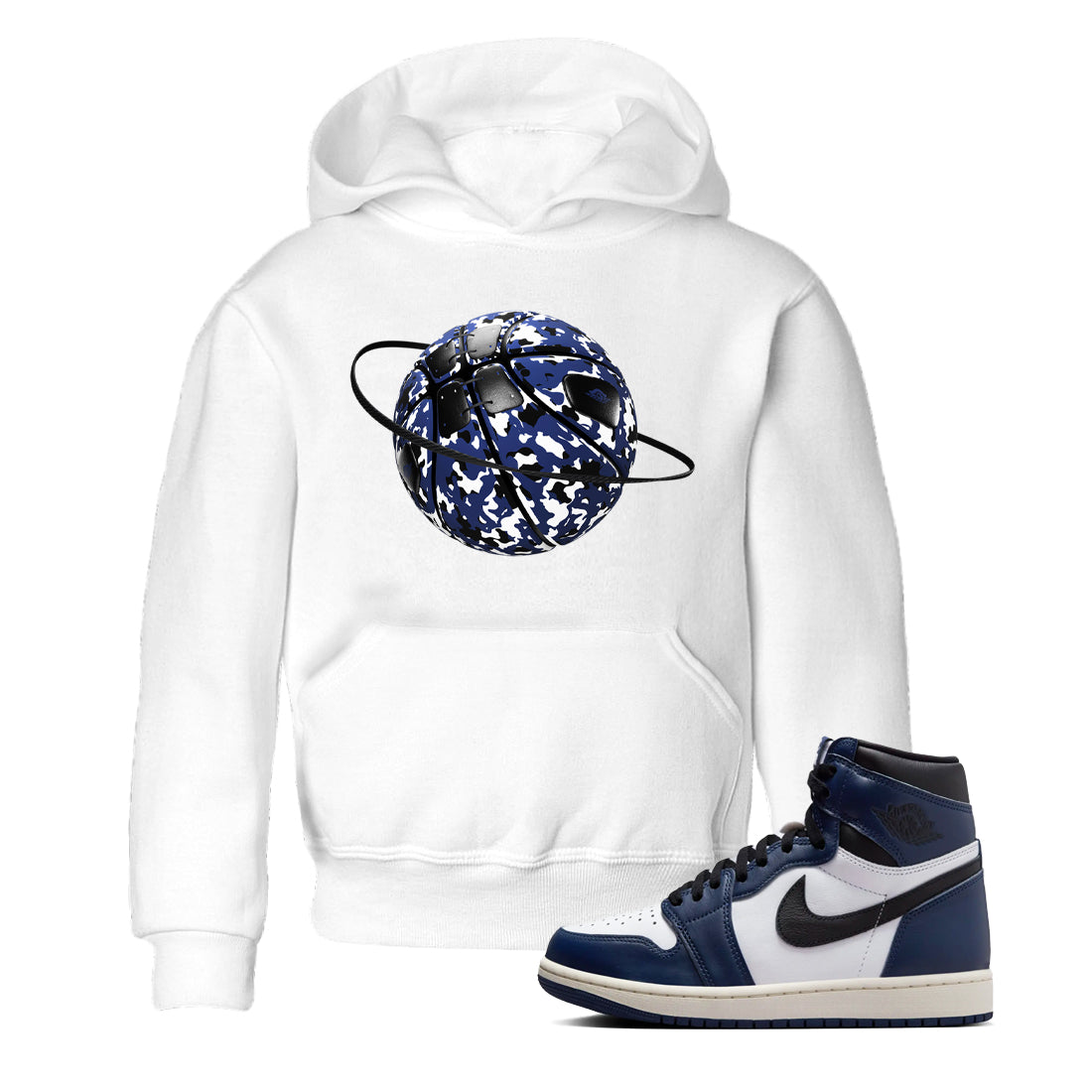 Camo Basketball Planet snkmatch Tees Kids - Air Jordan 1 Midnight Navy