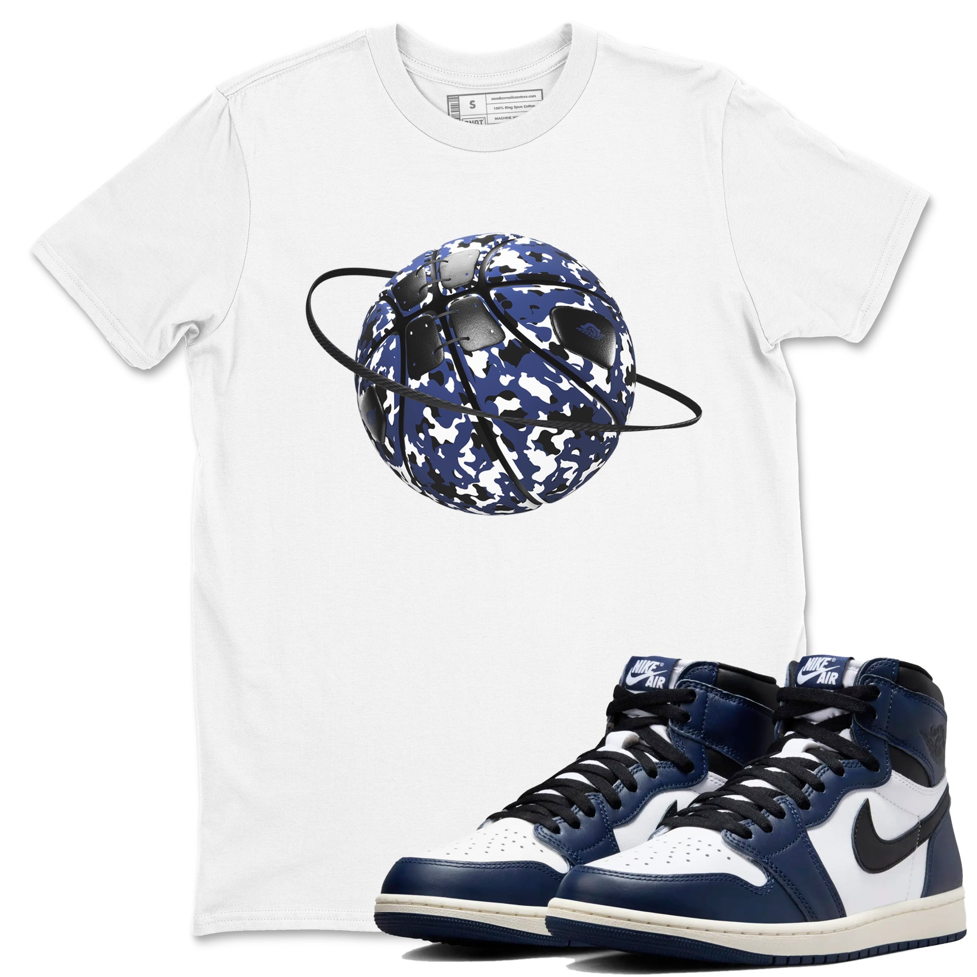 Camo Basketball Planet snkmatch Tees - Air Jordan 1 Midnight Navy