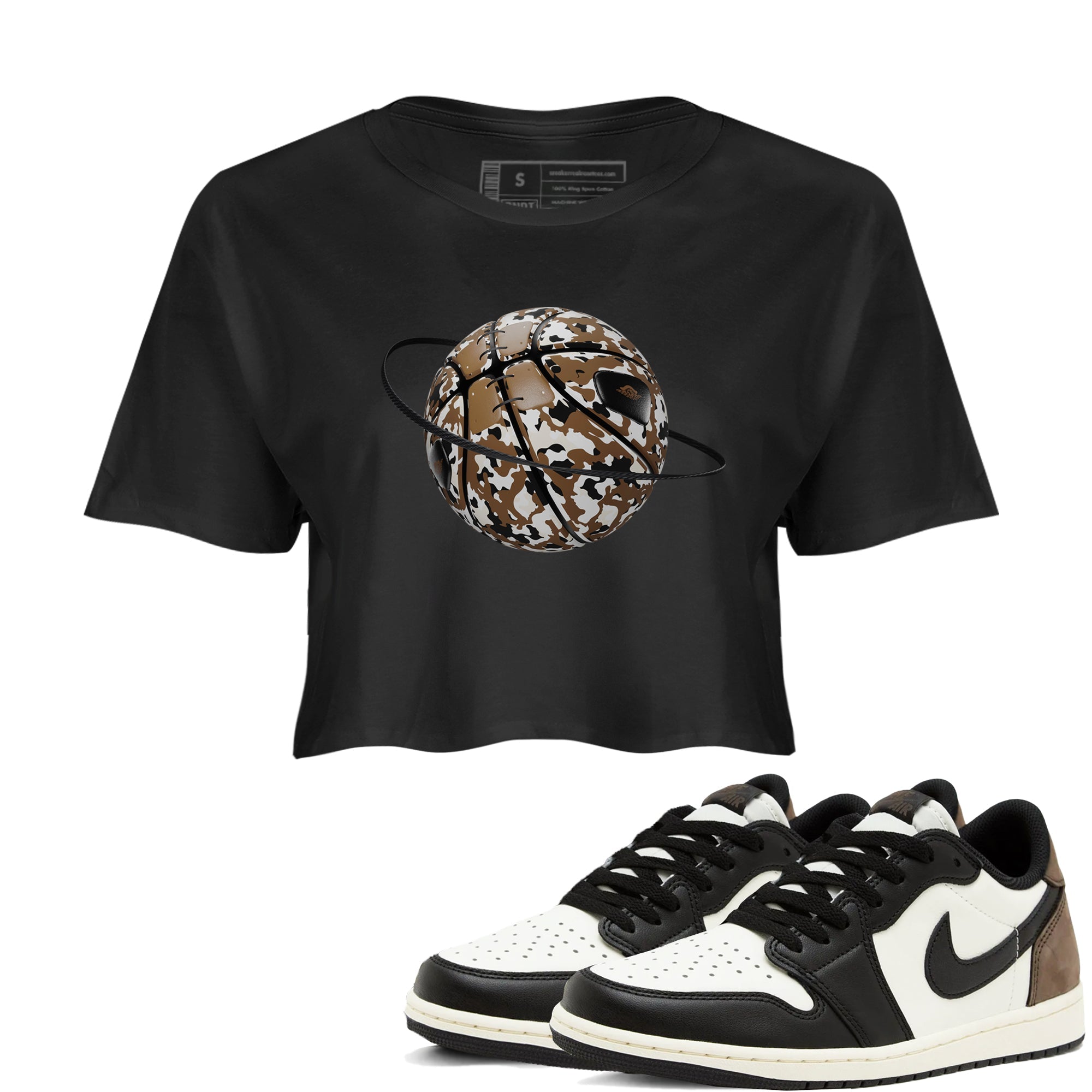 Camo Basketball Planet snkmatch Women's Top - Air Jordan 1 Mocha