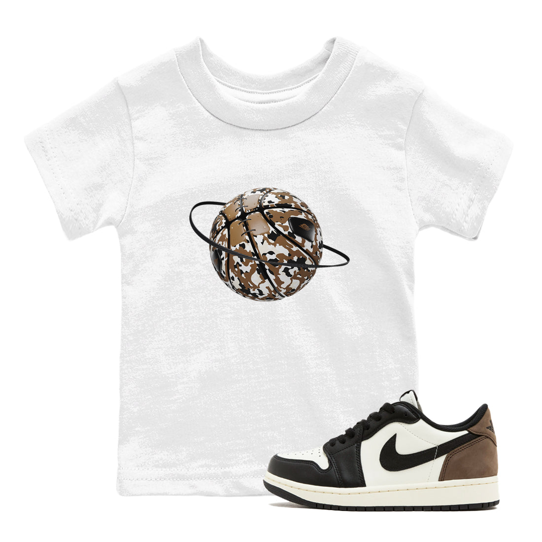 Camo Basketball Planet snkmatch Tees Kids - Air Jordan 1 Mocha