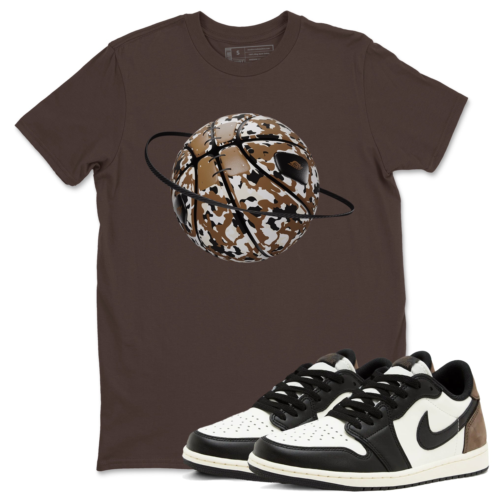 Camo Basketball Planet snkmatch Tees - Air Jordan 1 Mocha