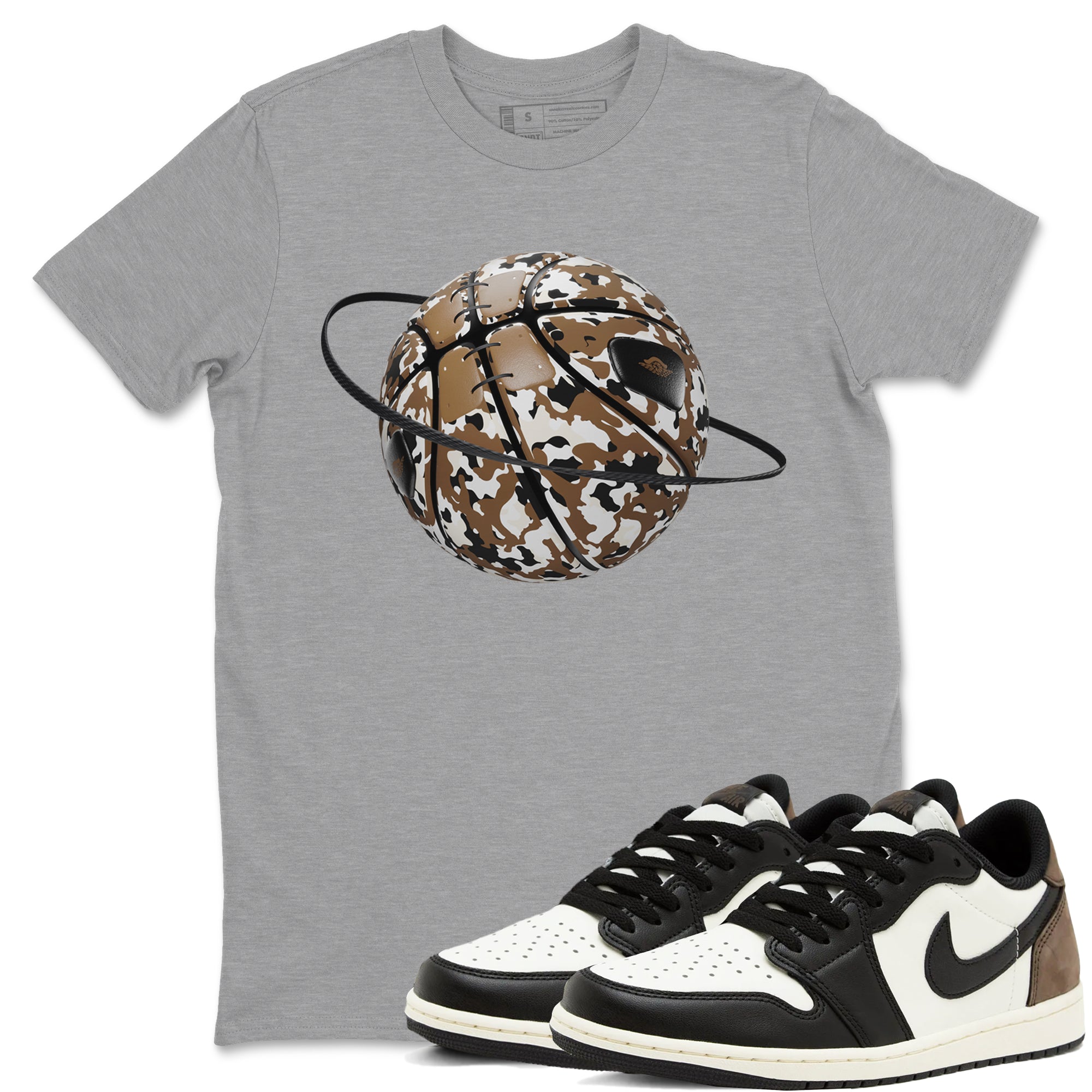 Camo Basketball Planet snkmatch Tees - Air Jordan 1 Mocha