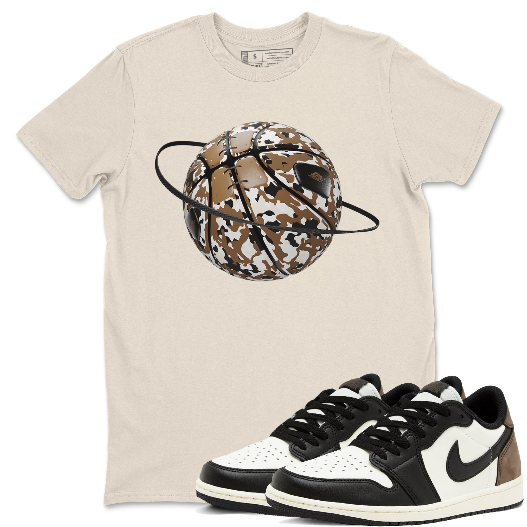 Camo Basketball Planet snkmatch Tees - Air Jordan 1 Mocha