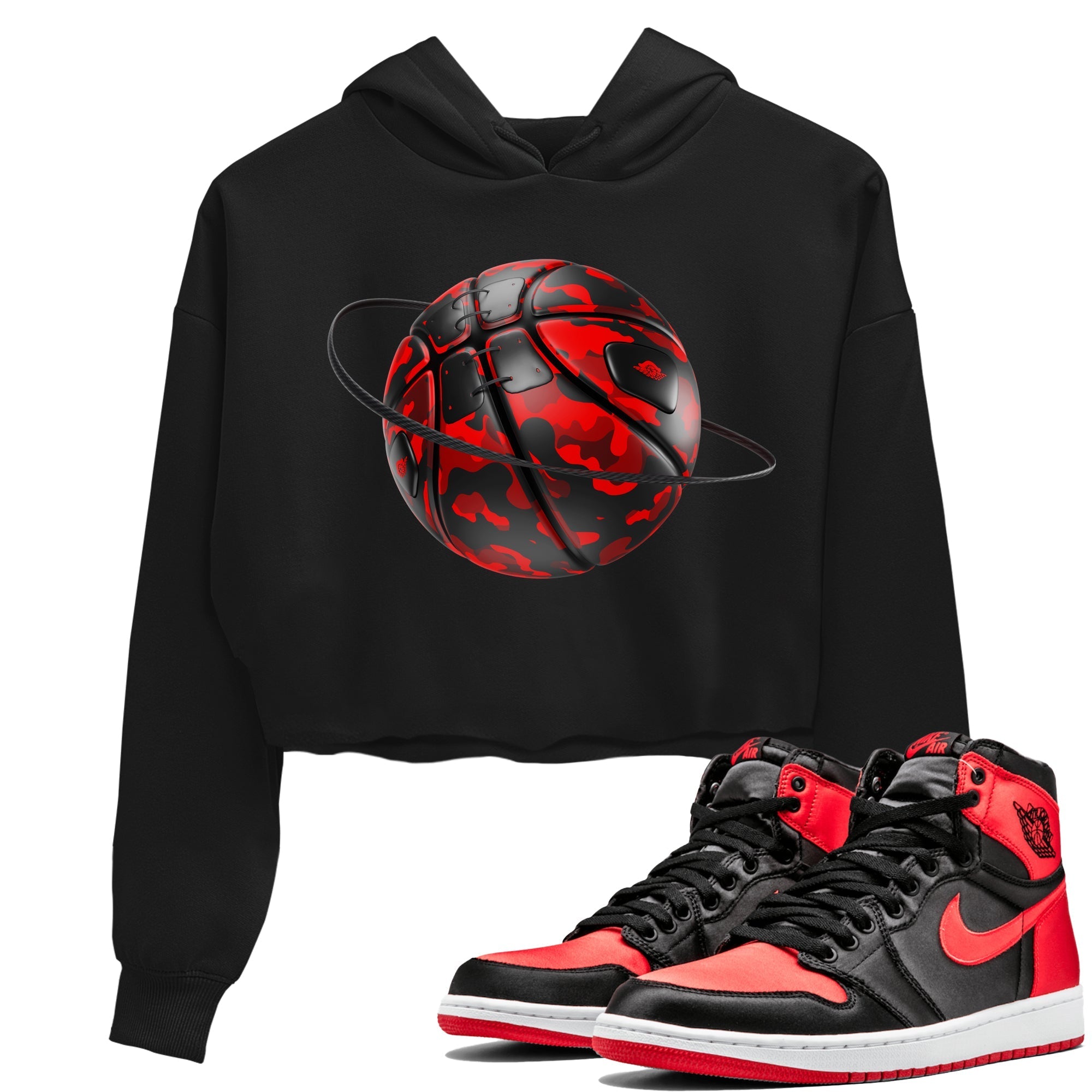 Camo Basketball Planet snkmatch Women's Top - Air Jordan 1 Satin Bred