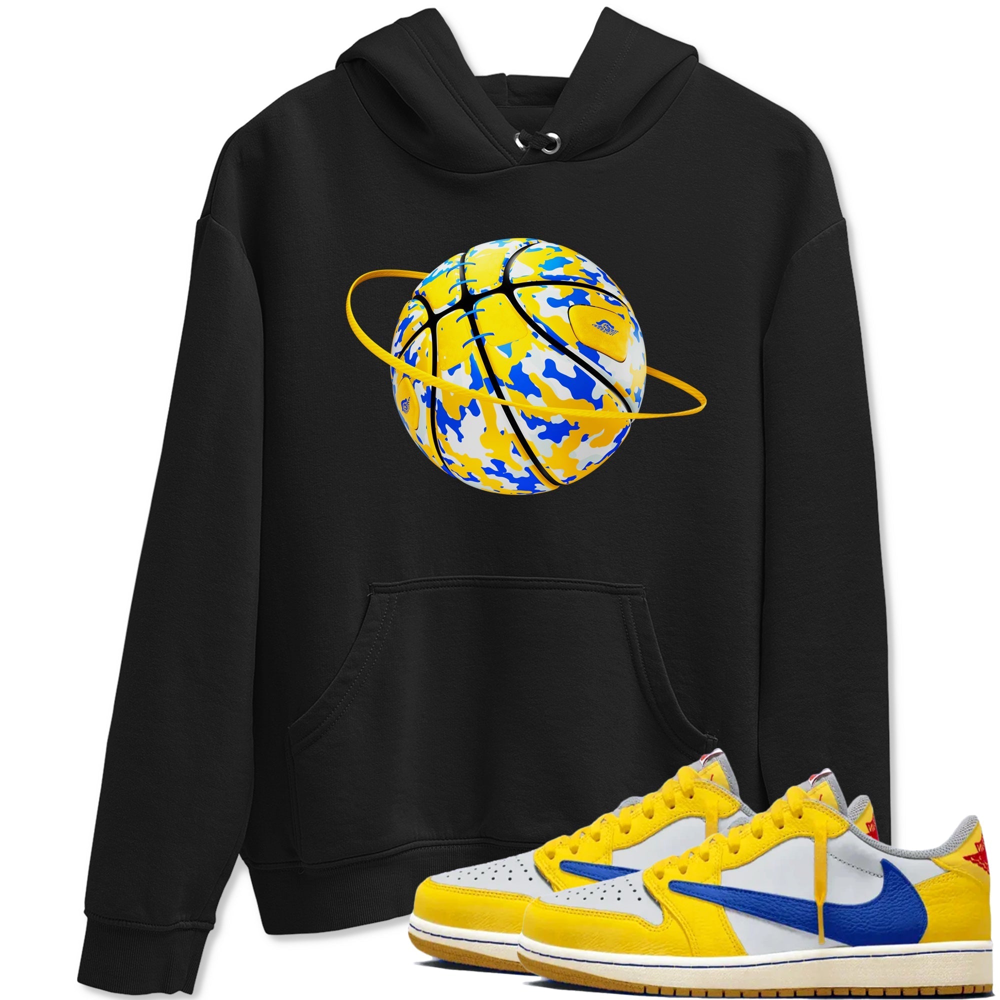 Camo Basketball Planet snkmatch Tees - Air Jordan 1 Travis Scott Canary
