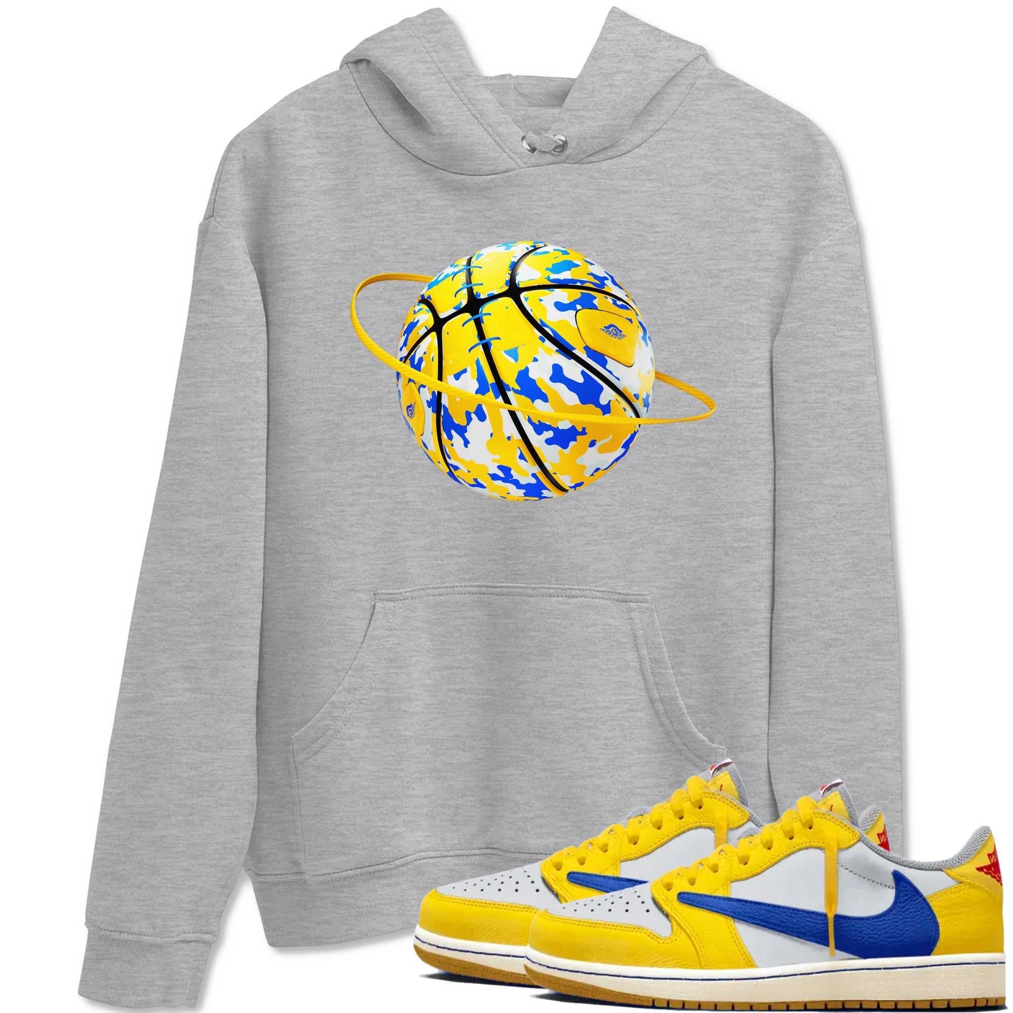 Camo Basketball Planet snkmatch Tees - Air Jordan 1 Travis Scott Canary
