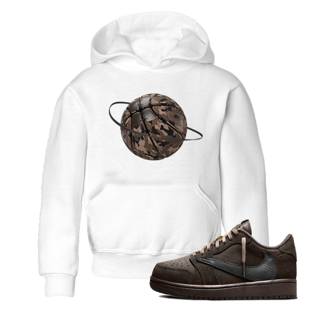 Camo Basketball Planet snkmatch Tees Kids - Air Jordan 1 Travis Scott Velvet Brown