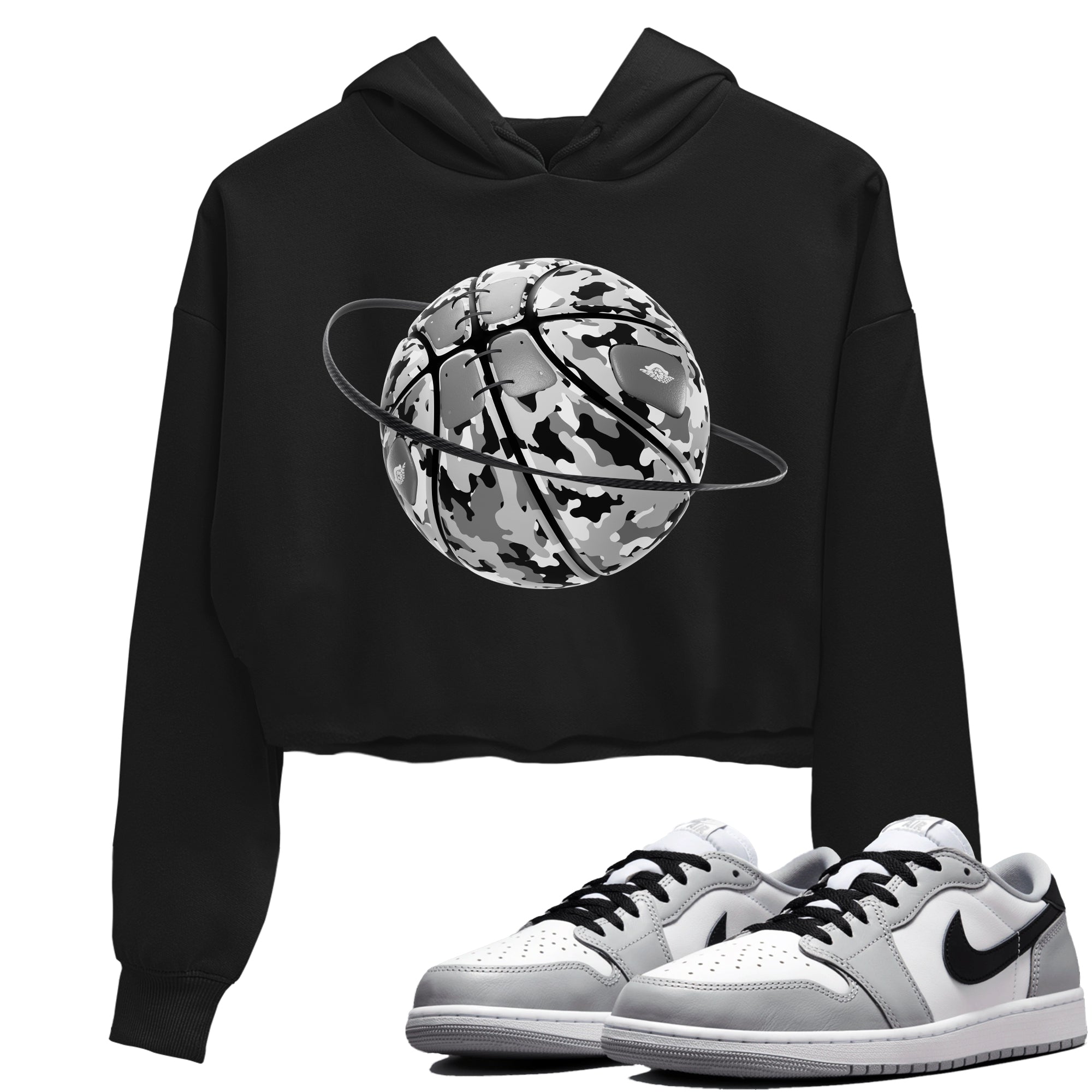Camo Basketball Planet snkmatch Women's Top - Air Jordan 1 Wolf Grey