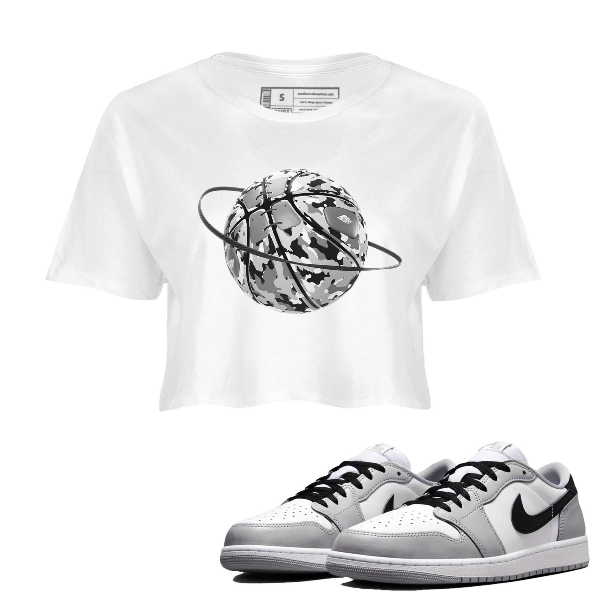 Camo Basketball Planet snkmatch Women's Top - Air Jordan 1 Wolf Grey