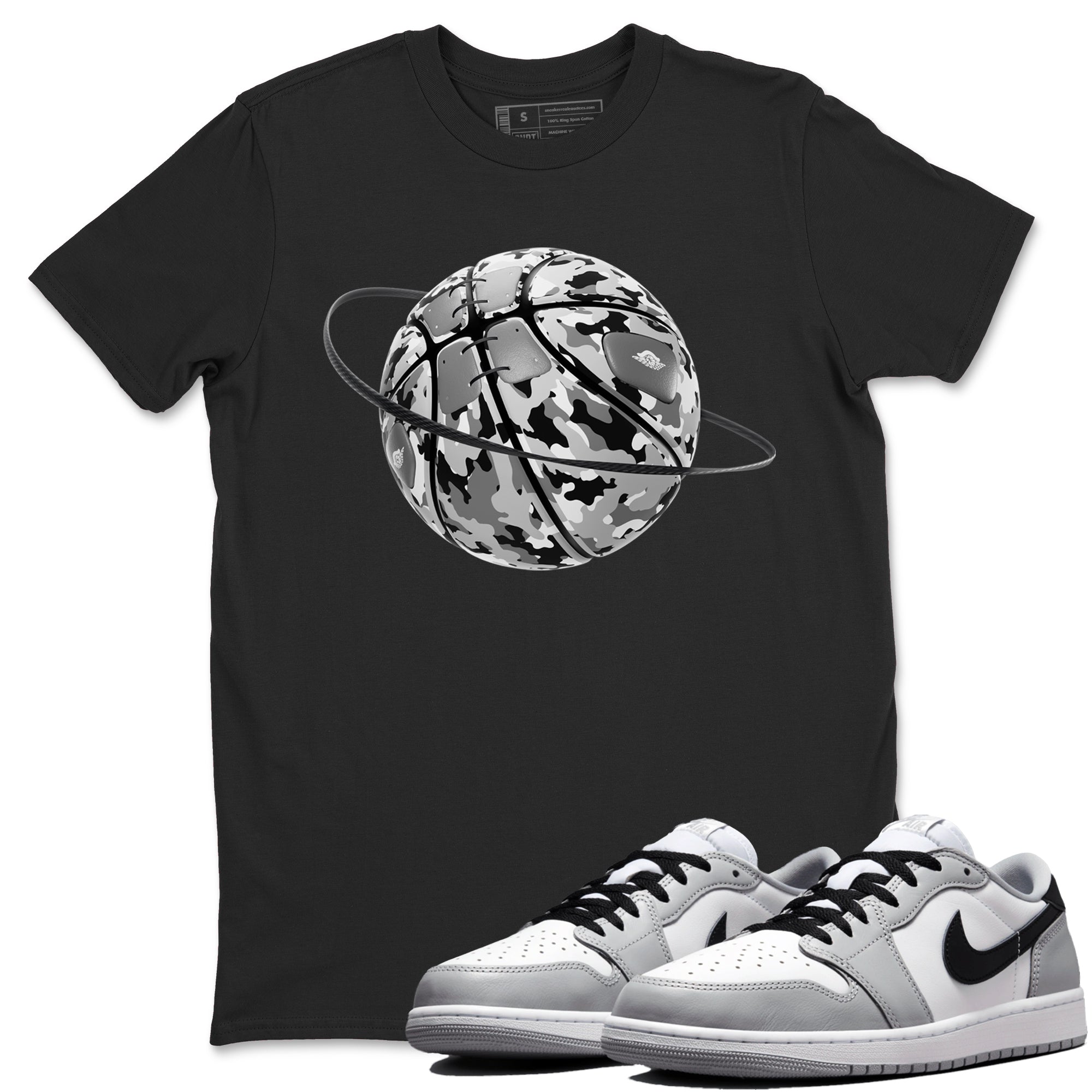 Camo Basketball Planet snkmatch Tees - Air Jordan 1 Wolf Grey