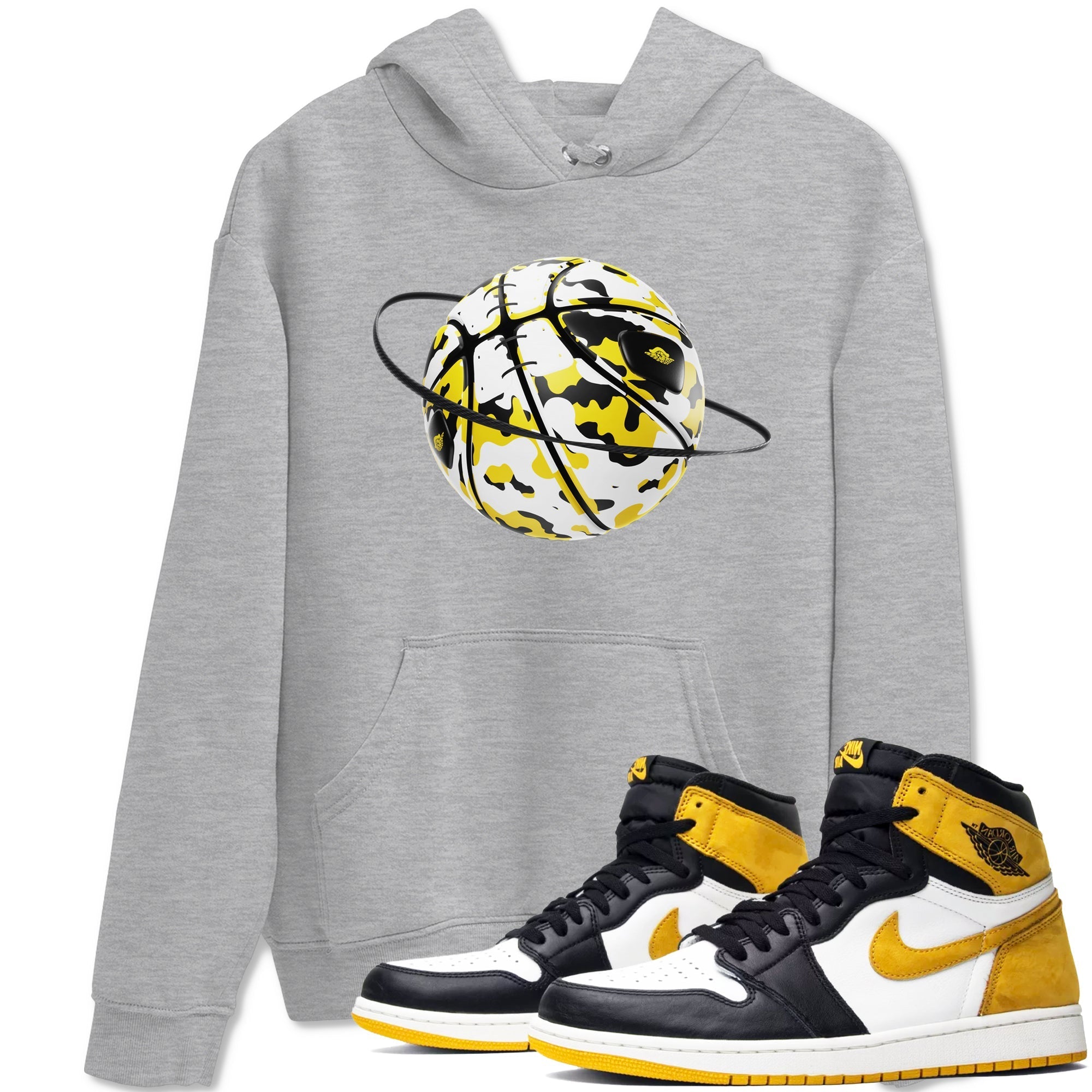Camo Basketball Planet snkmatch Tees - Air Jordan 1 Yellow Ochre