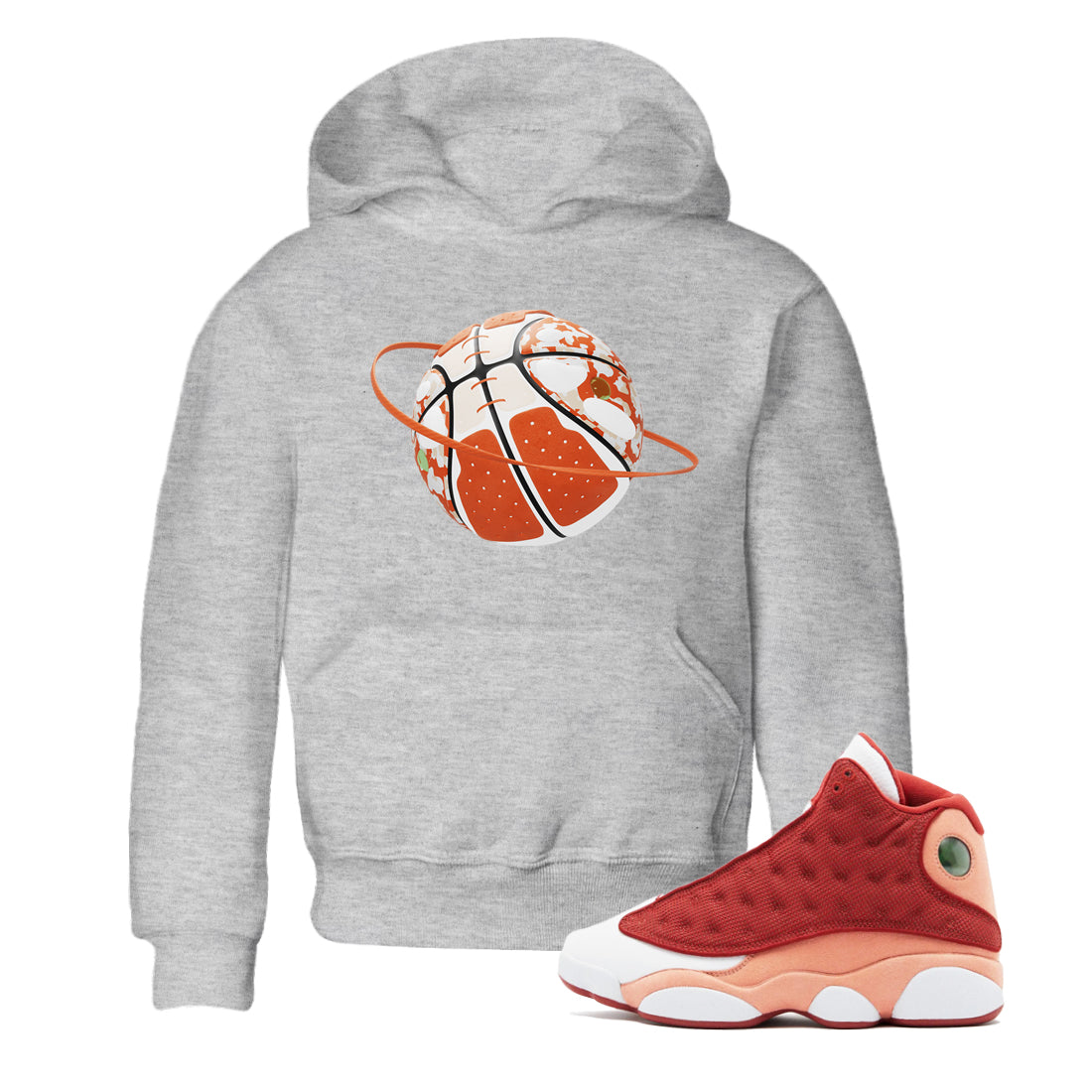 Camo Basketball Planet snkmatch Tees Kids - Air Jordan 13 Dune Red