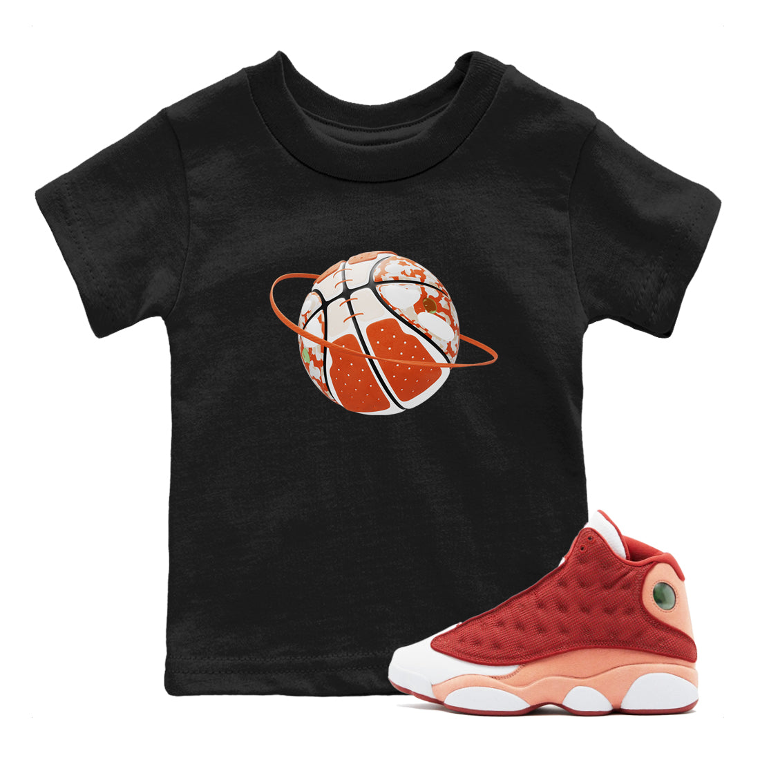 Camo Basketball Planet snkmatch Tees Kids - Air Jordan 13 Dune Red