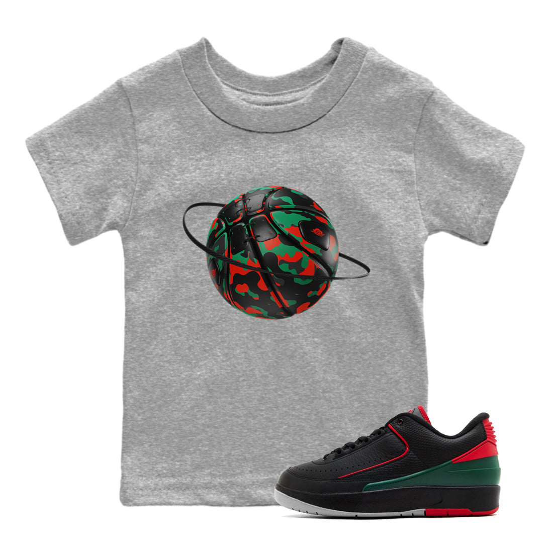 Camo Basketball Planet snkmatch Tee Kids - Air Jordan 2 Christmas