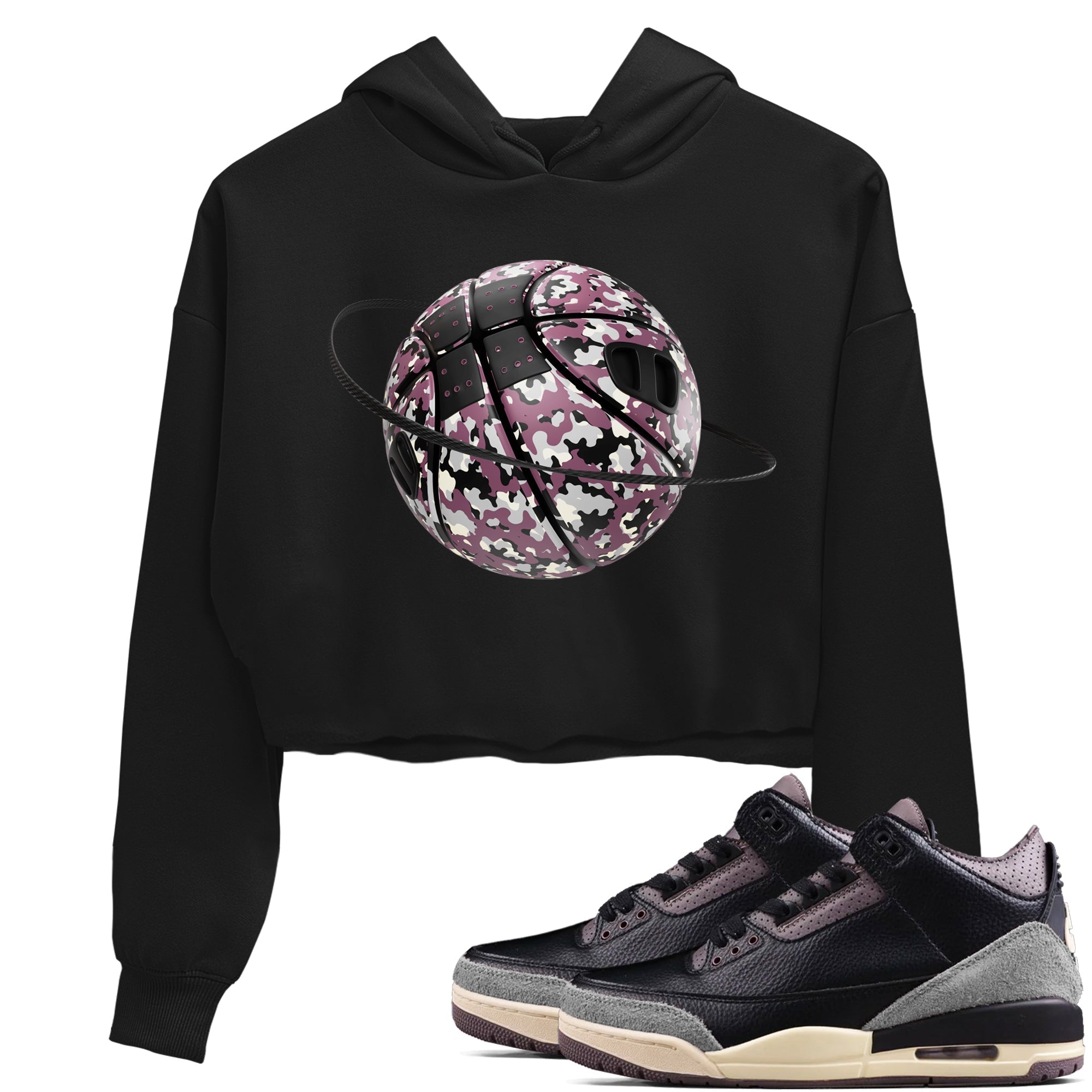 Camo Basketball Planet snkmatch Women's Top - Air Jordan 3 A Ma Maniere x Black