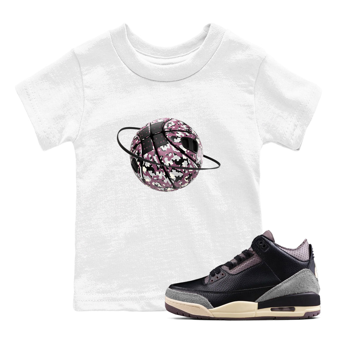 Camo Basketball Planet snkmatch Tees Kids - Air Jordan 3 A Ma Maniere x Black