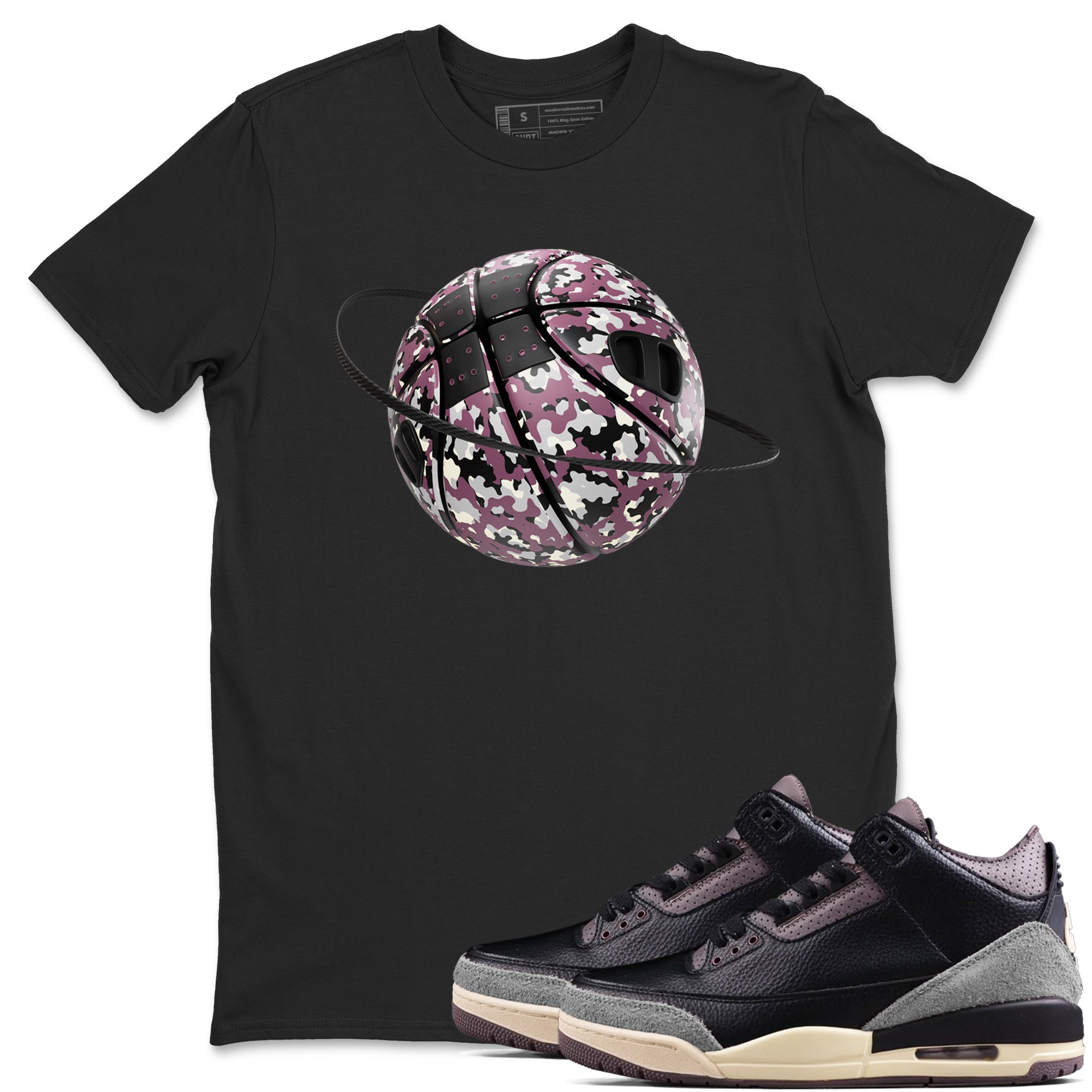 Camo Basketball Planet snkmatch Tees - Air Jordan 3 A Ma Maniere x Black