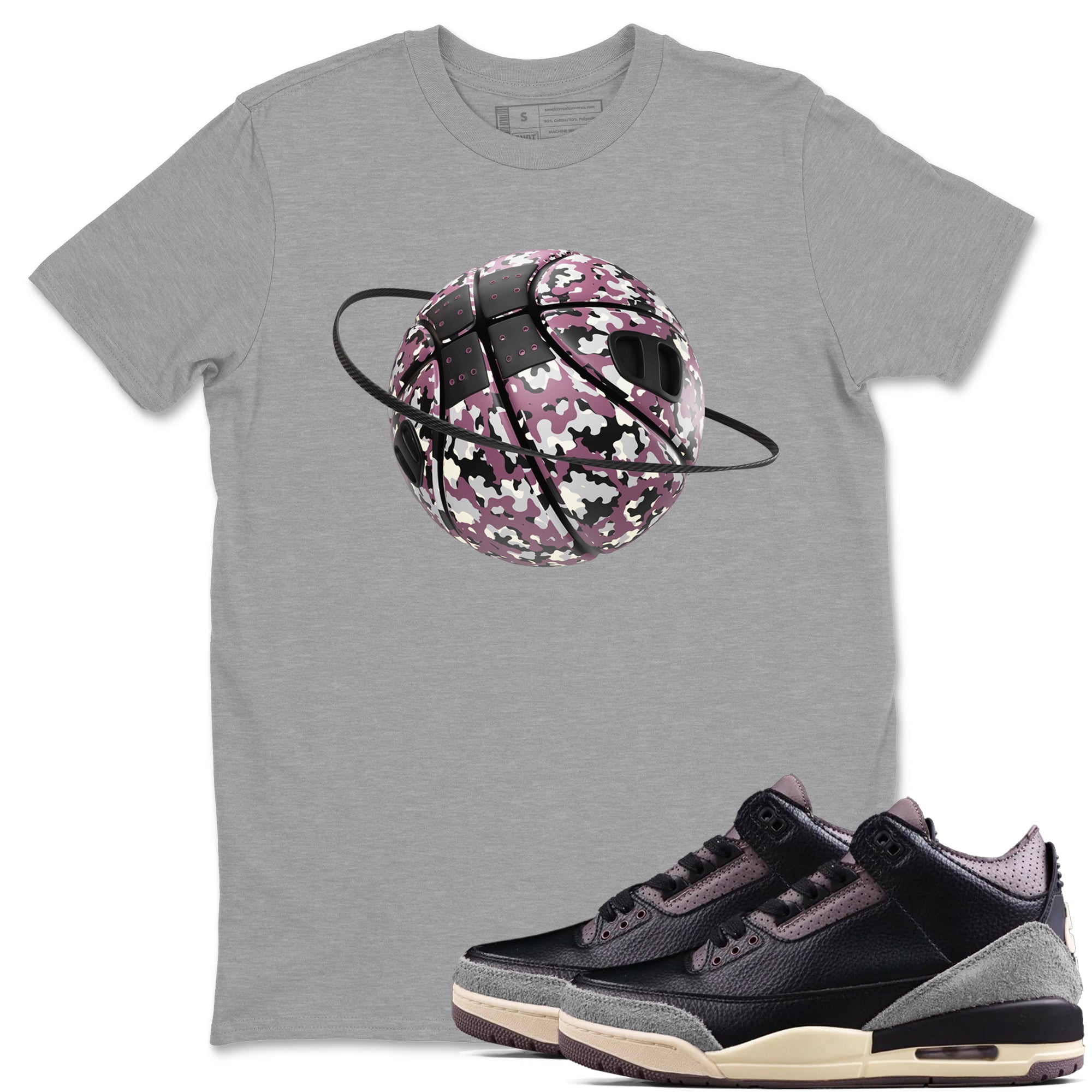 Camo Basketball Planet snkmatch Tees - Air Jordan 3 A Ma Maniere x Black