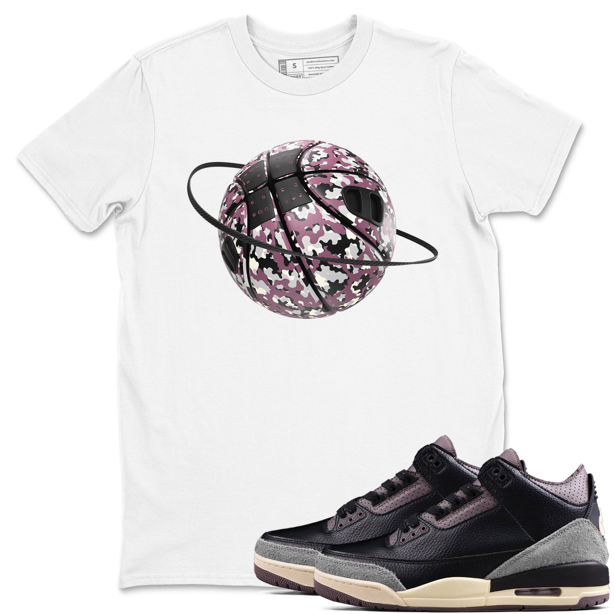 Camo Basketball Planet snkmatch Tees - Air Jordan 3 A Ma Maniere x Black
