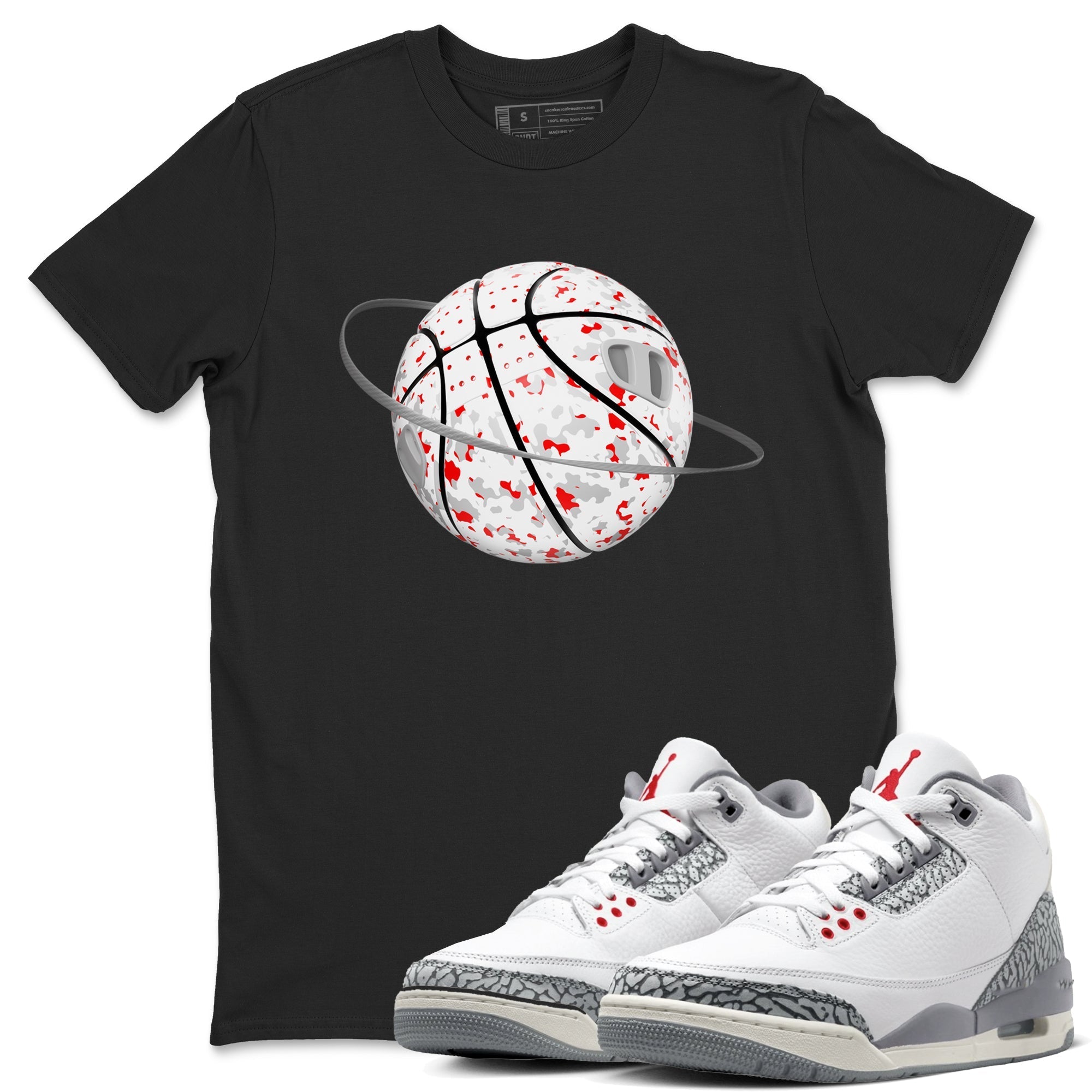 Camo Basketball Planet snkmatch Tees - Air Jordan 3 Cement Grey