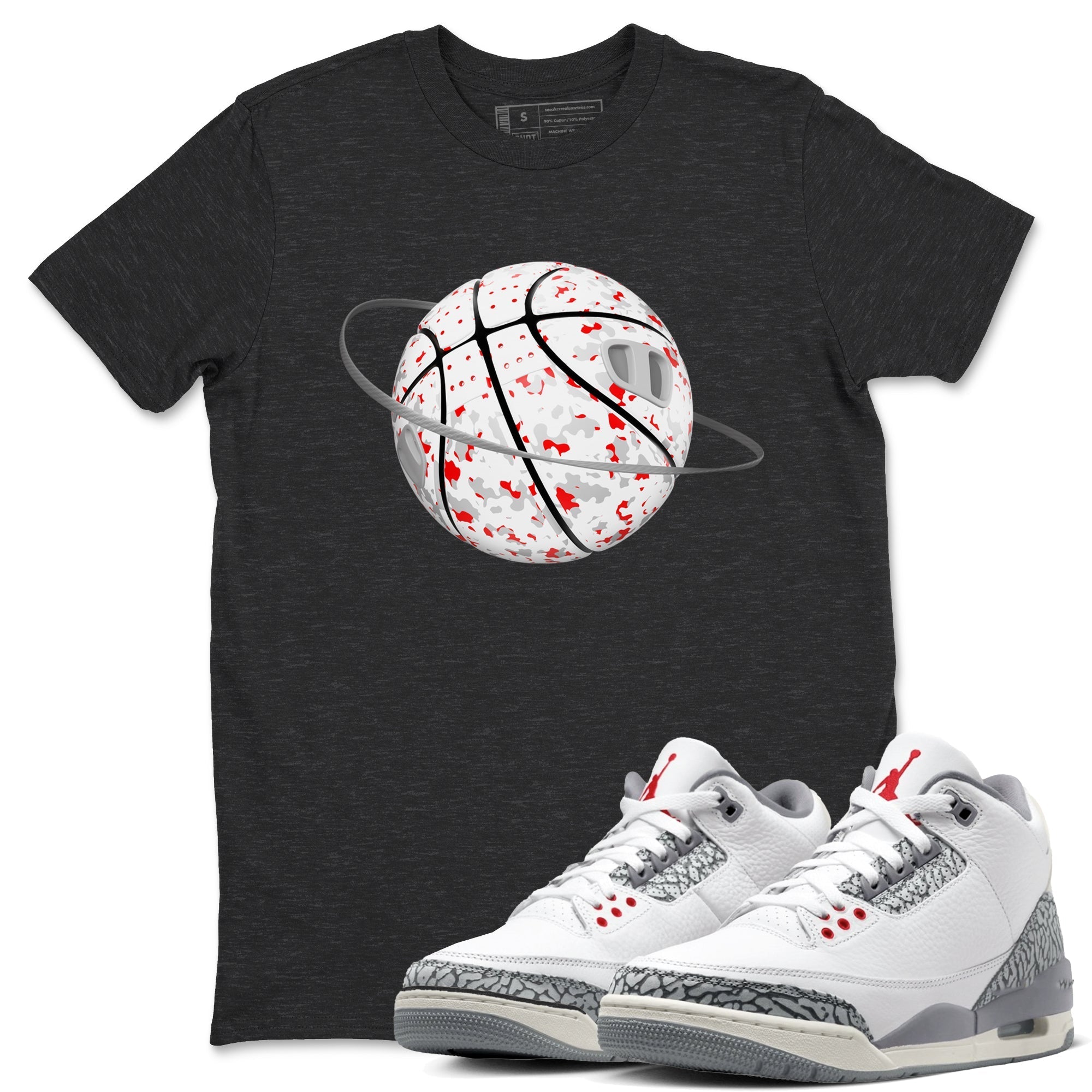 Camo Basketball Planet snkmatch Tees - Air Jordan 3 Cement Grey