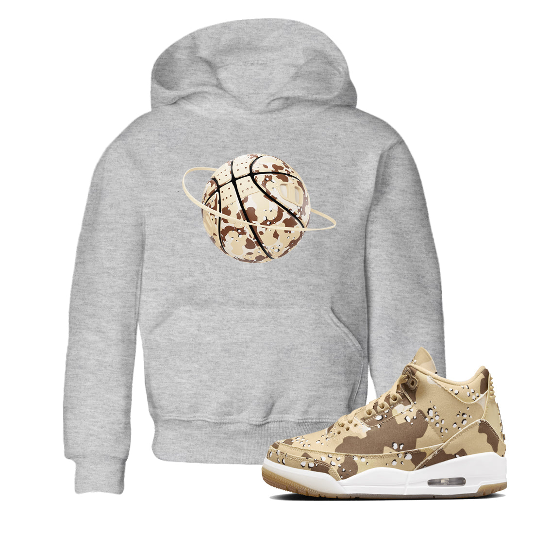 Camo Basketball Planet snkmatch Tees Kids - Air Jordan 3 Desert Camo