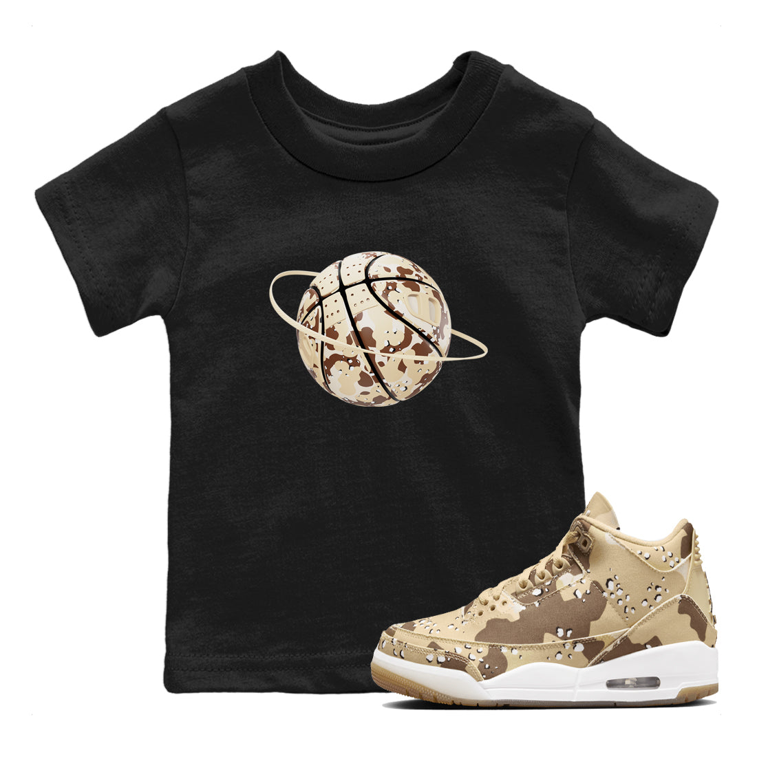 Camo Basketball Planet snkmatch Tees Kids - Air Jordan 3 Desert Camo