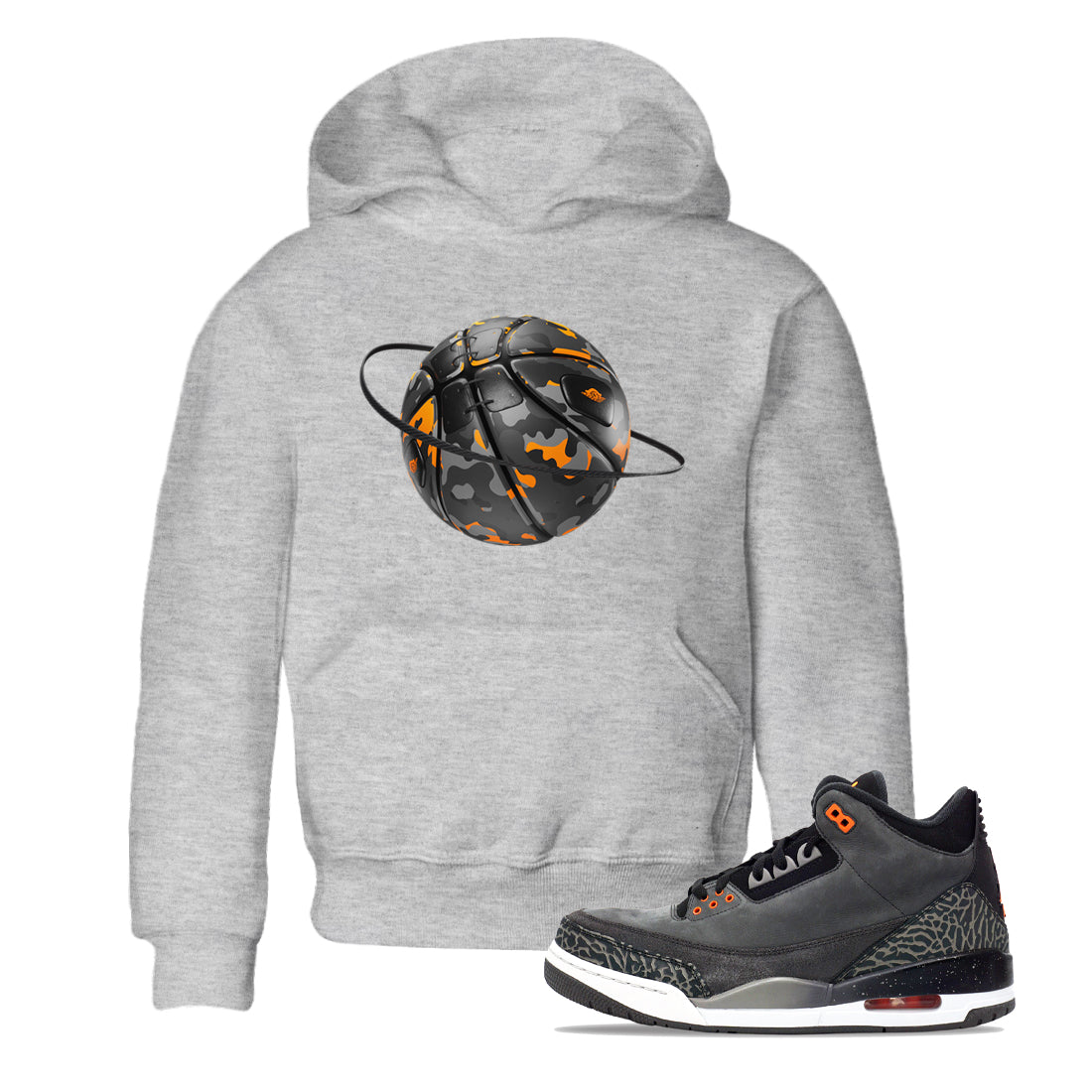 Camo Basketball Planet snkmatch Tee Kids - Air Jordan 3 Fear