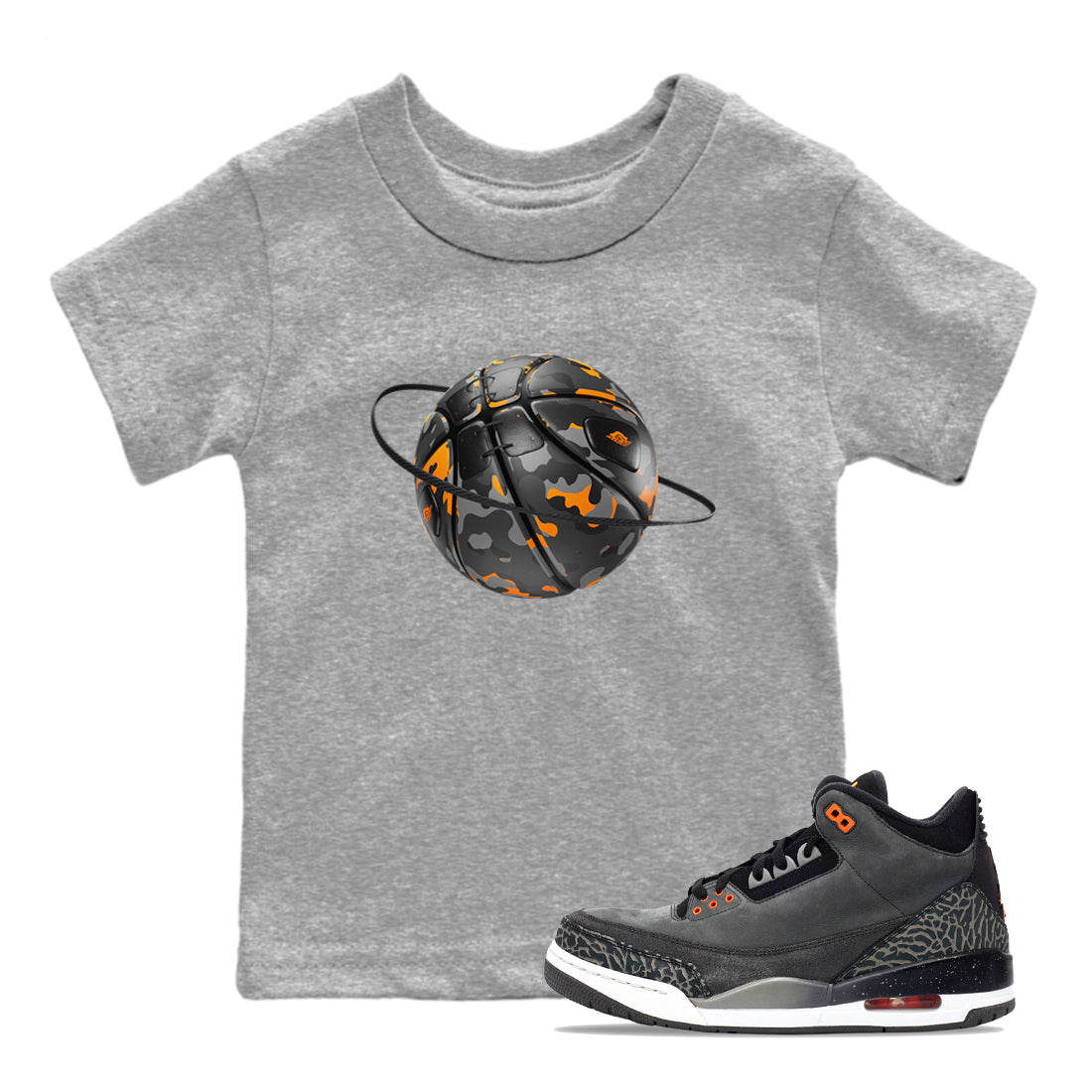 Camo Basketball Planet snkmatch Tee Kids - Air Jordan 3 Fear