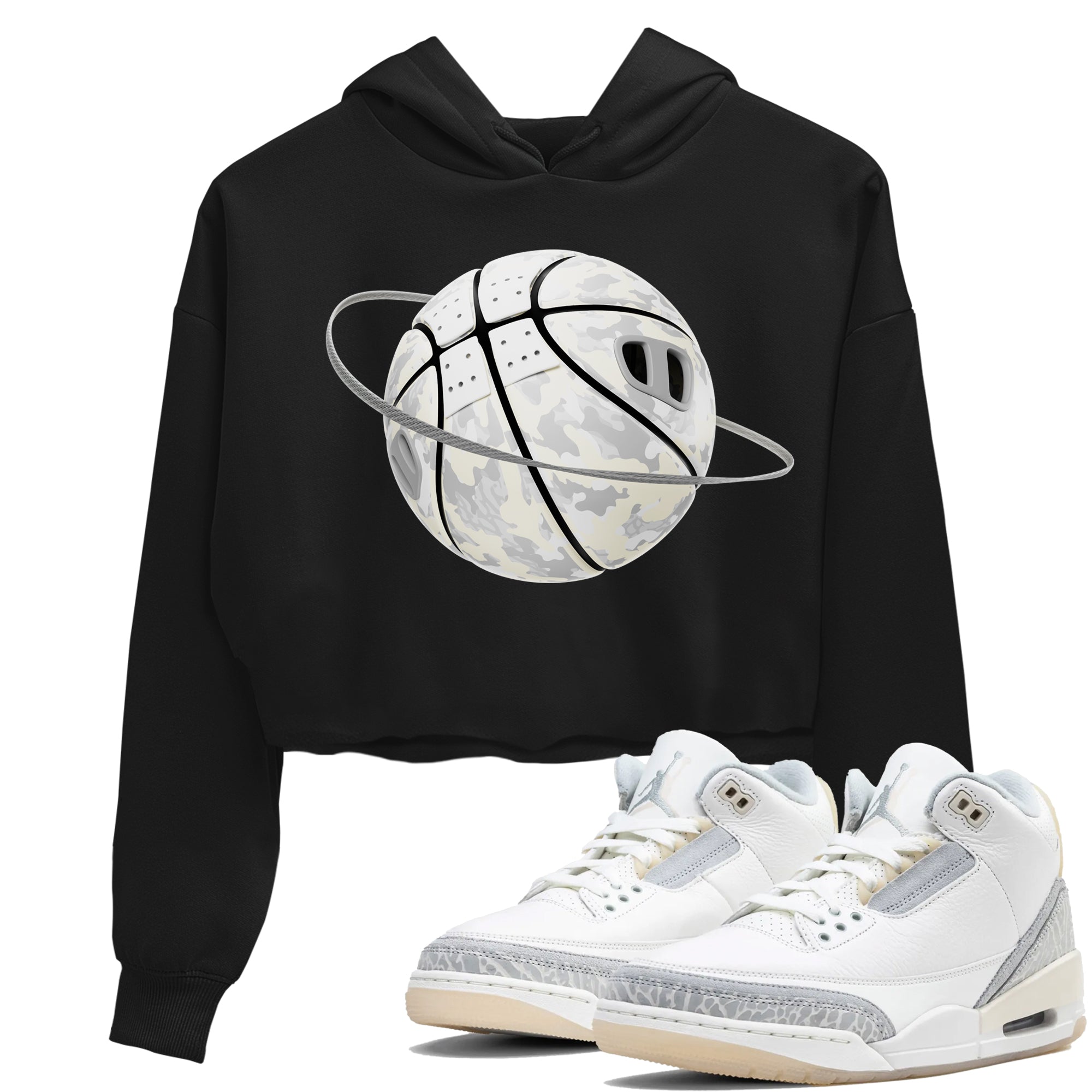 Camo Basketball Planet snkmatch Women's Top - Air Jordan 3 Ivory