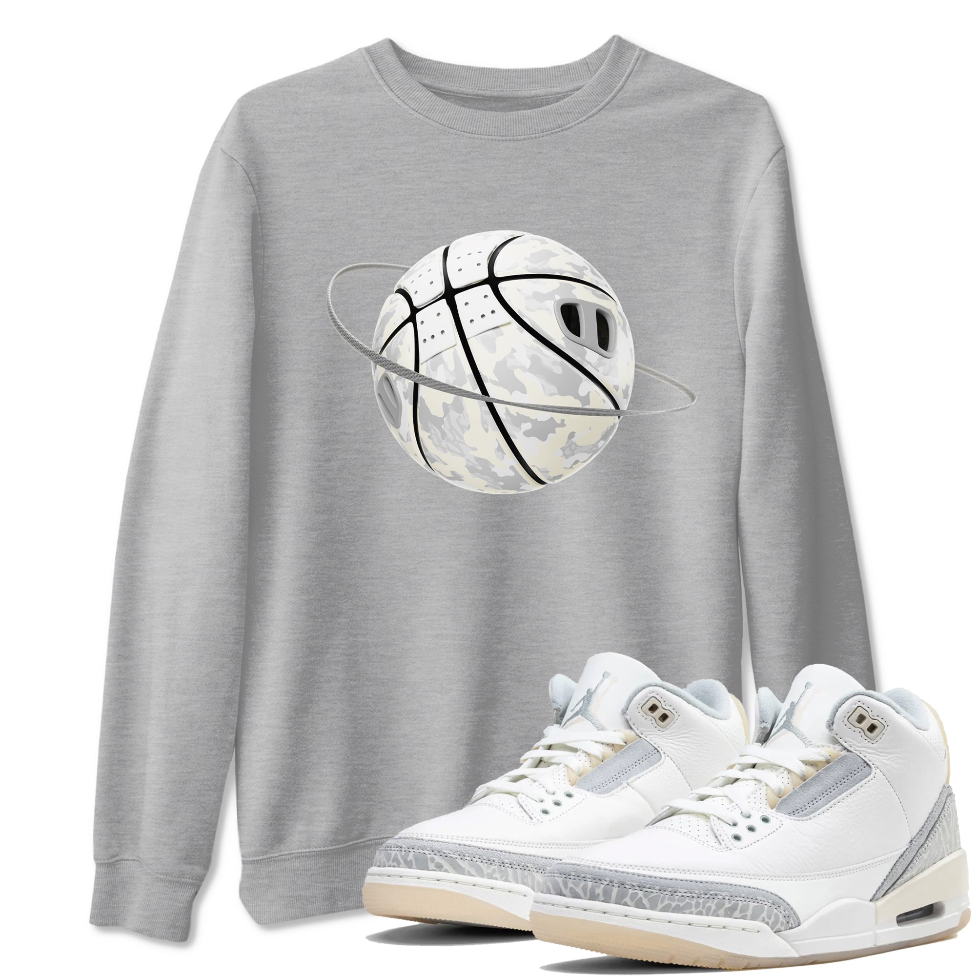 Camo Basketball Planet snkmatch Tees - Air Jordan 3 Ivory